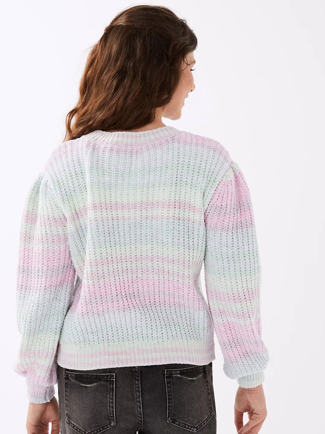 

Marks & Spencer Girls Colourblocked Pullover, Green