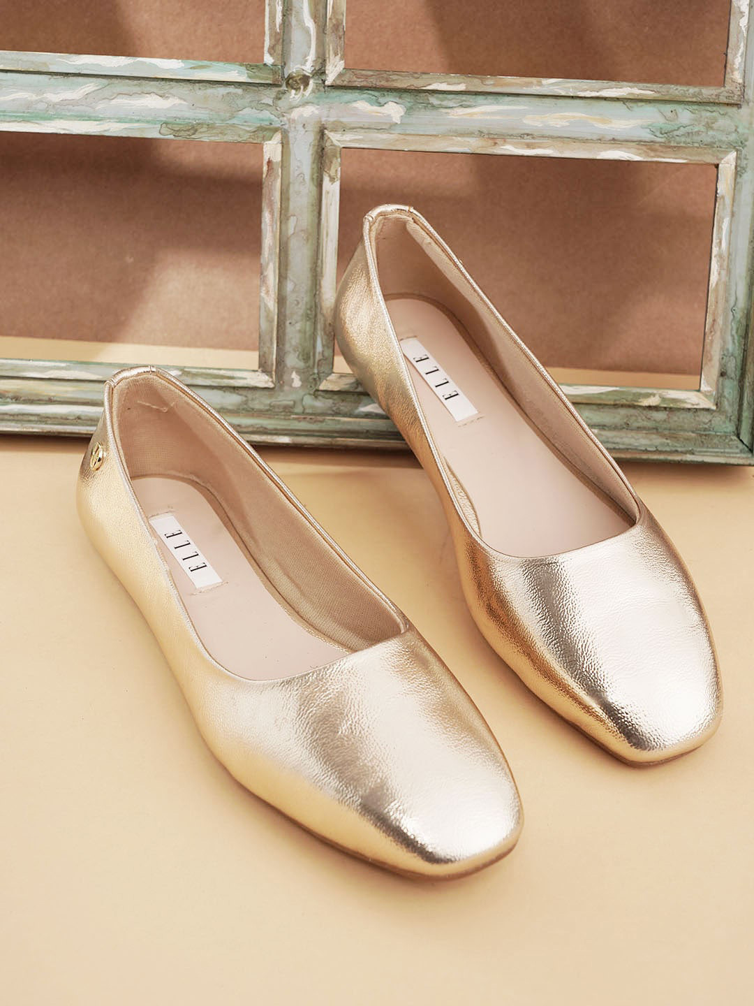 

ELLE Women Slip-On Ballerinas, Gold