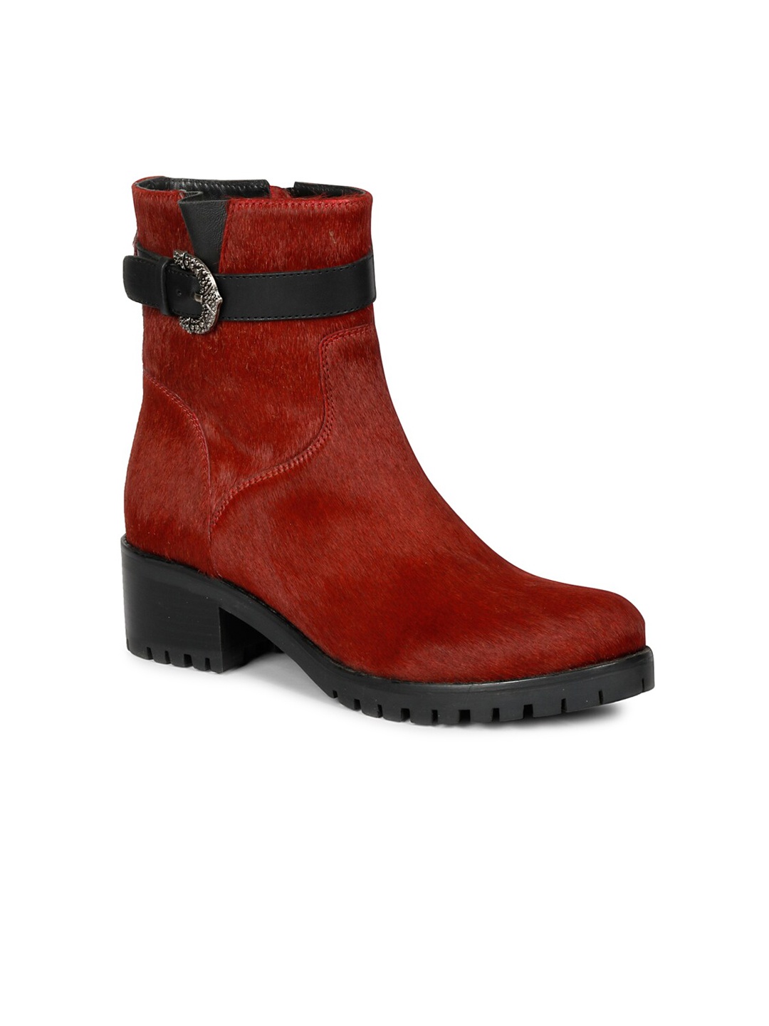

Saint G Women Mid-Top Leather Ankle Boots, Red