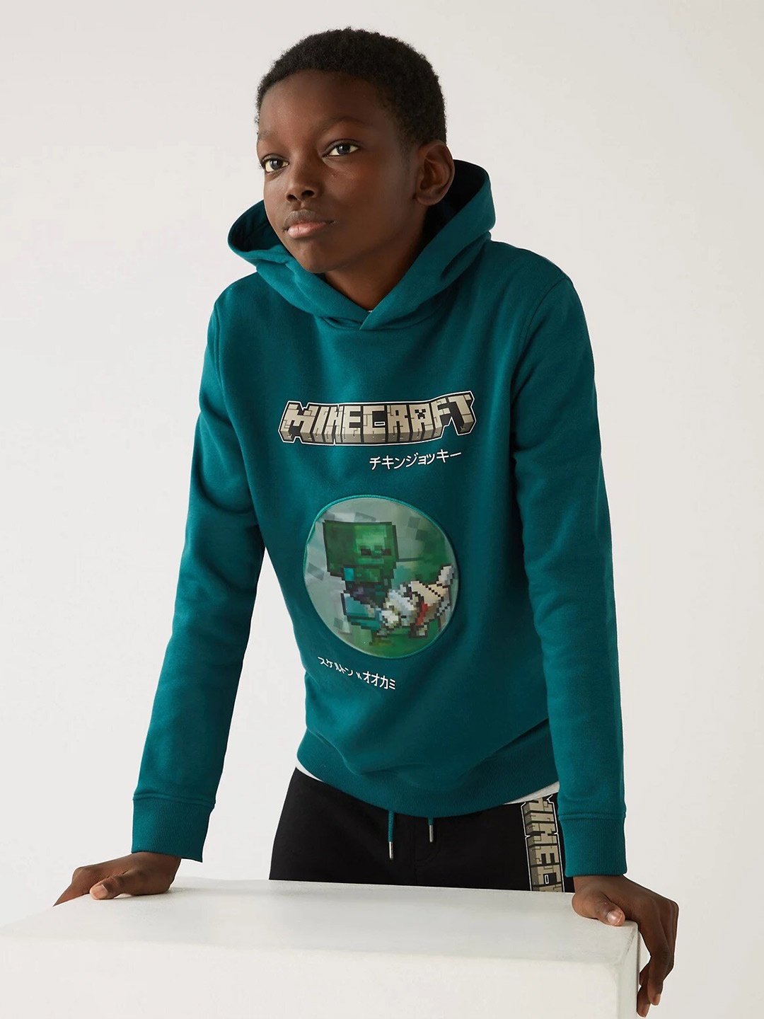 

Marks & Spencer Boys Printed Cotton Sweatshirt, Teal