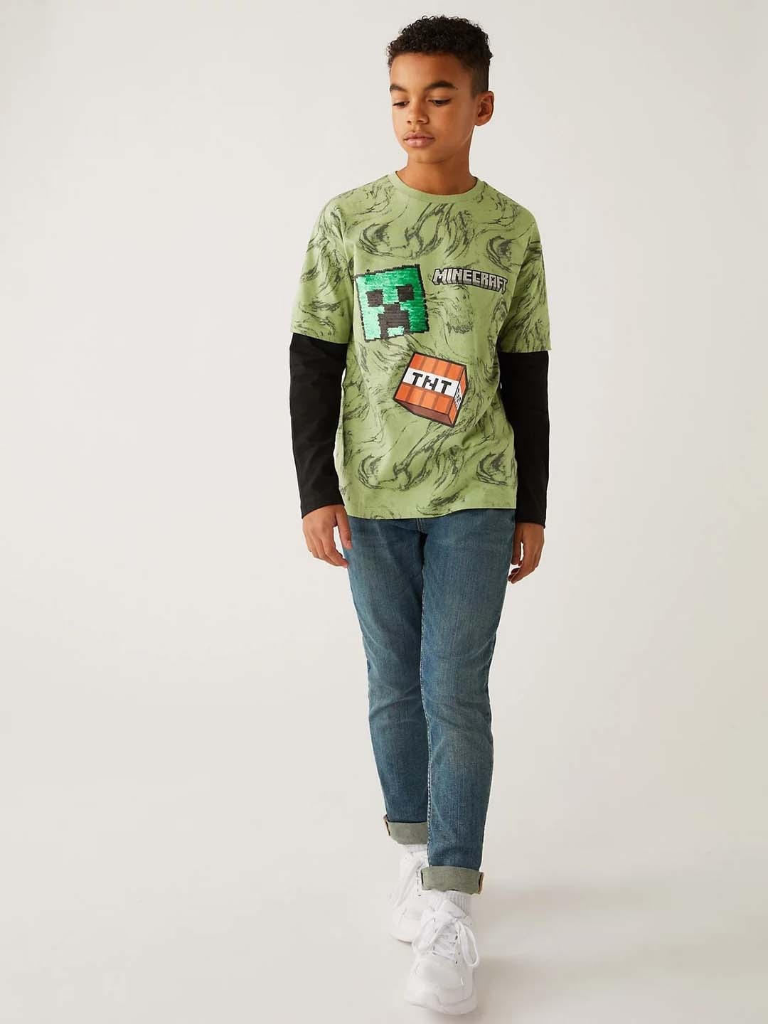 

Marks & Spencer Boys Graphic Printed Pure Cotton T-shirt, Green
