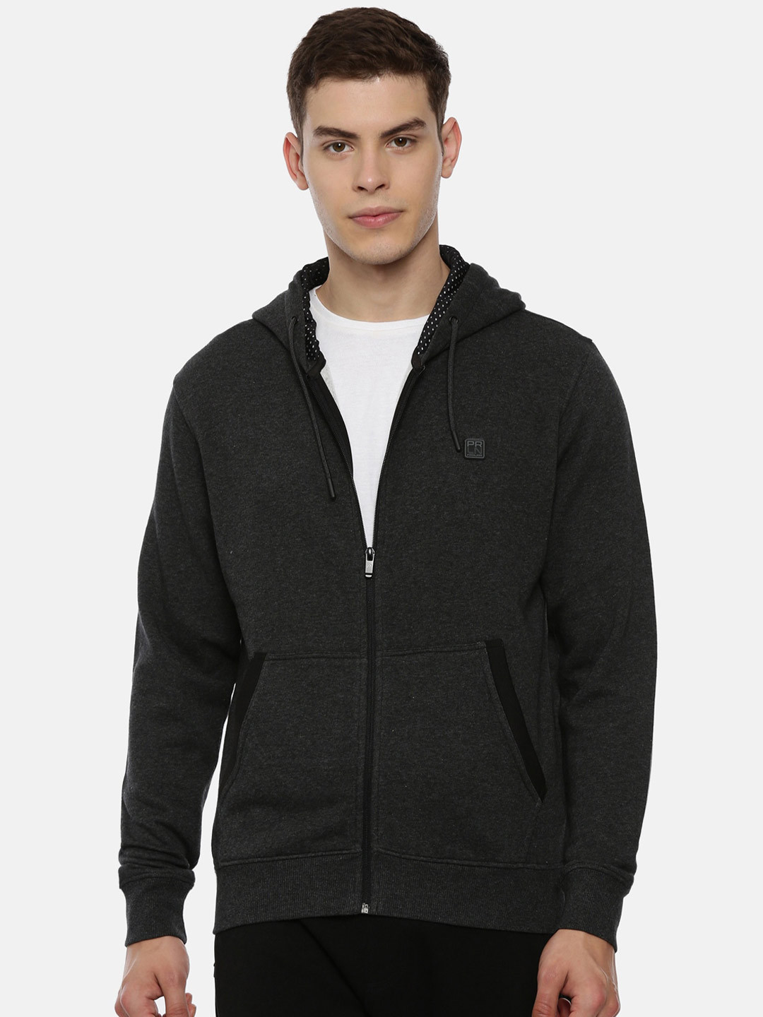 

Proline Active Men Hooded Front-Open Cotton Sweatshirt, Grey