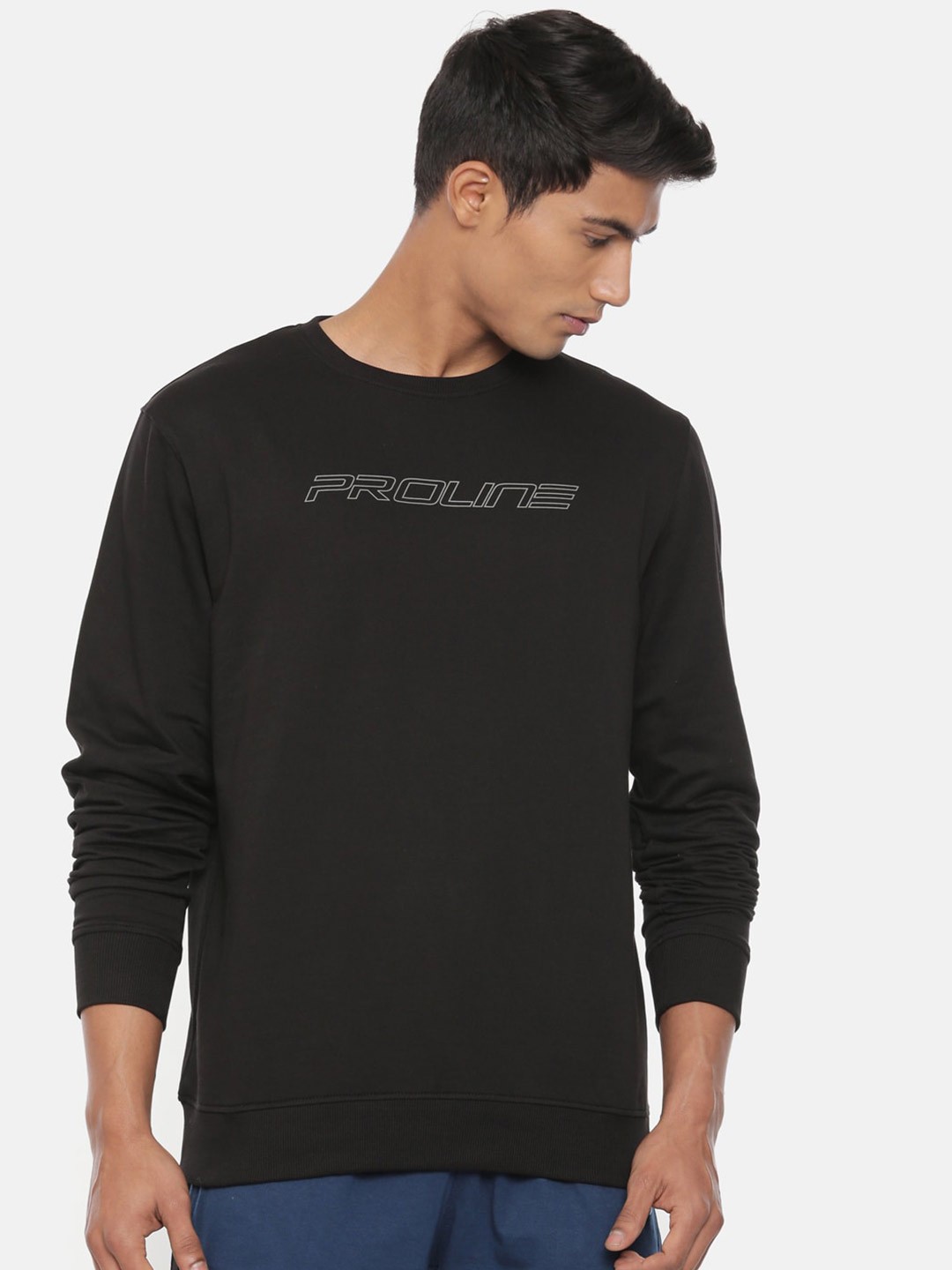 

Proline Active Men Printed Pullover Cotton Sweatshirt, Black