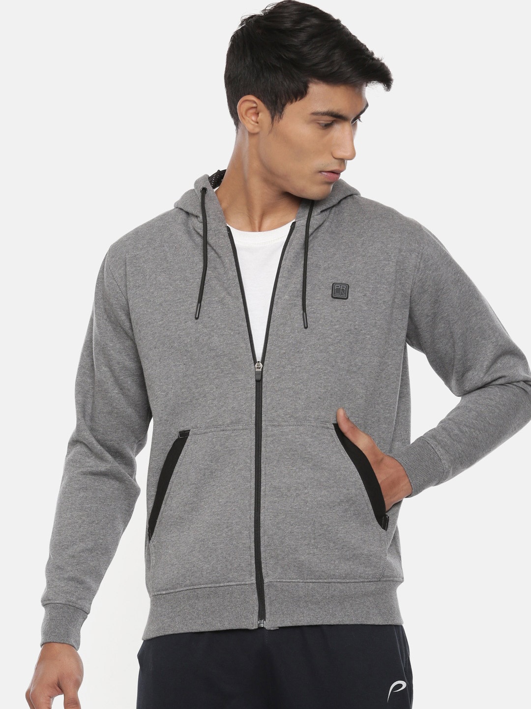 

Proline Active Men Front-Open Cotton Sweatshirt, Grey