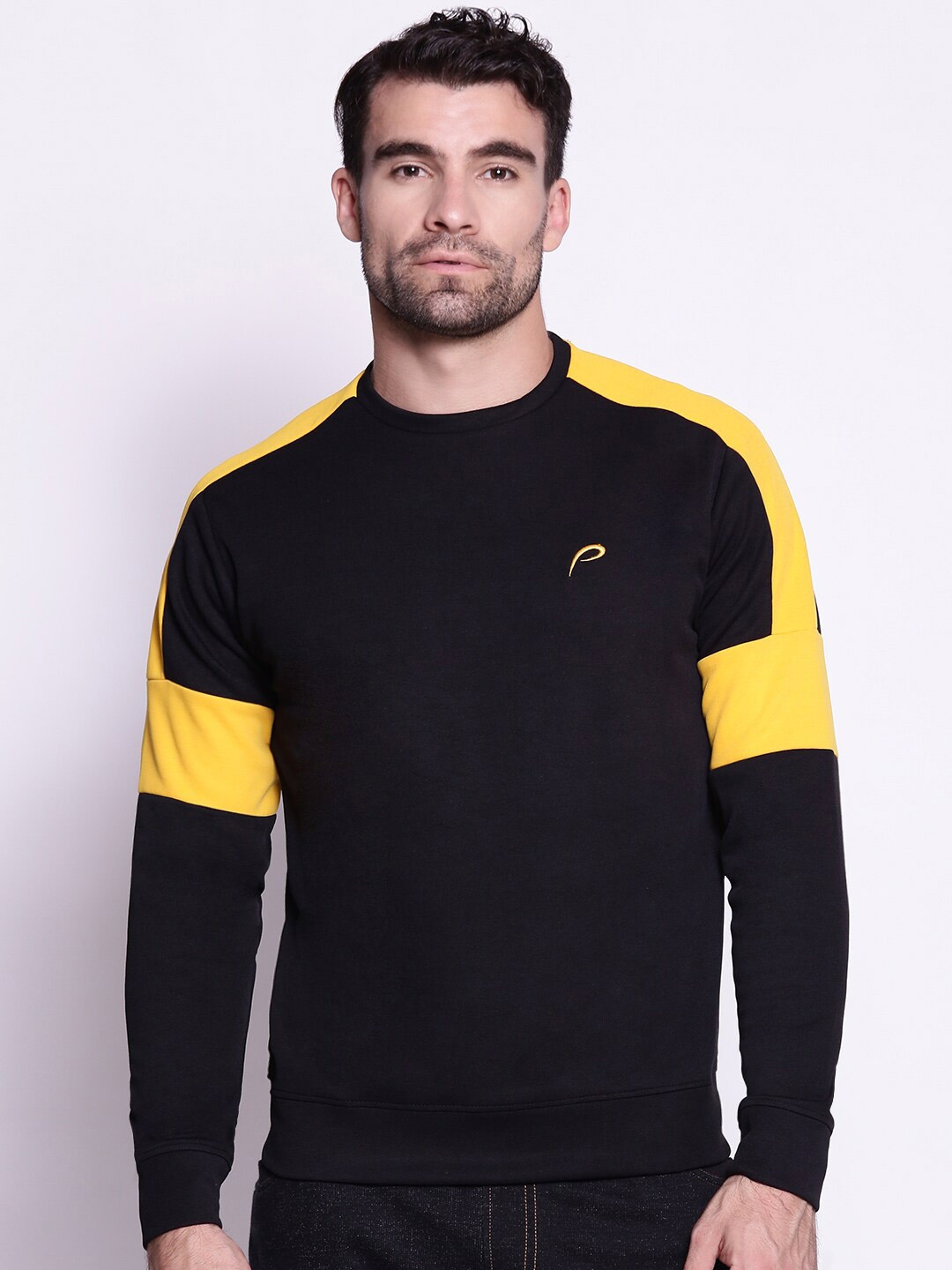 

Proline Active Men Colourblocked Pullover Cotton Sweatshirt, Black