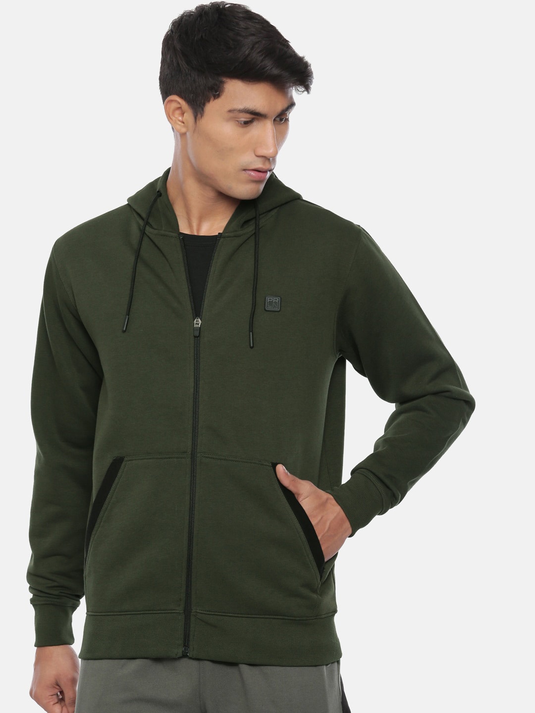 

Proline Active Men Front-Open Cotton Sweatshirt, Green