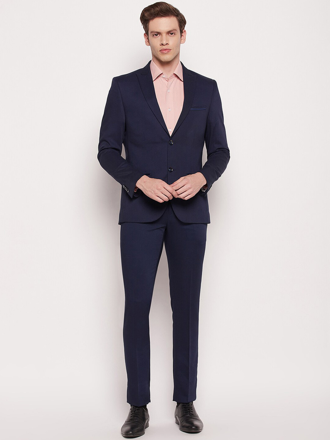 

Cantabil Men Single Breasted Slim Fit Two Piece Formal Suit, Blue