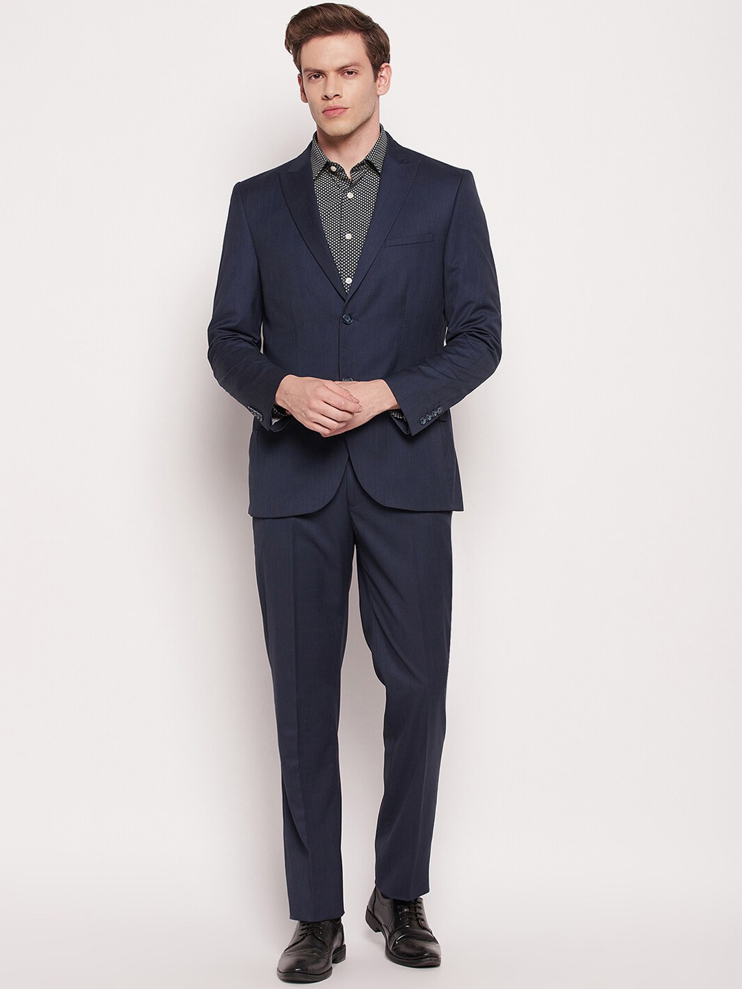 

Cantabil Men Single Breasted Slim Fit Two Piece Formal Suit, Navy blue