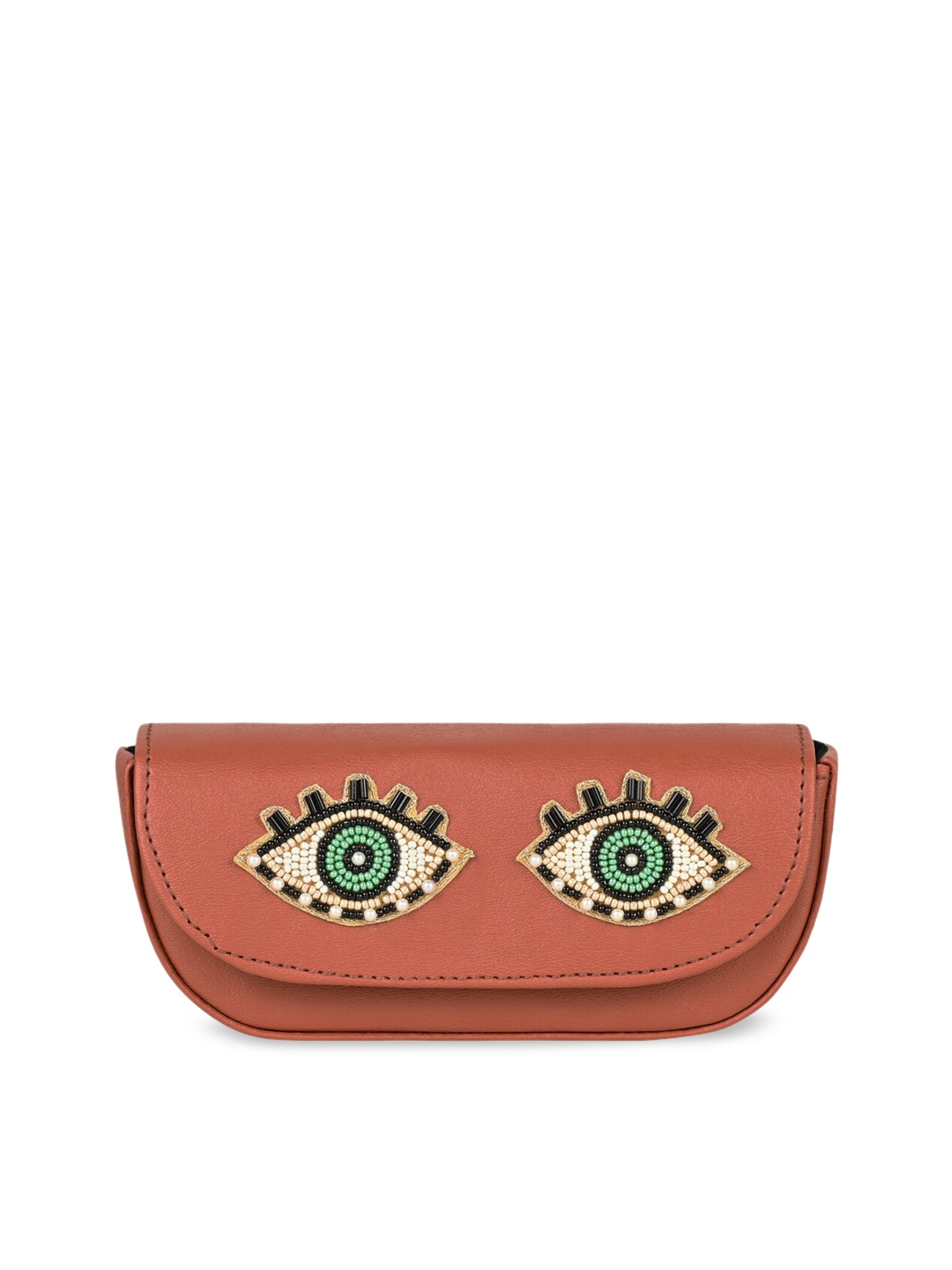 

Vdesi Embroidered Sunglasses Case, Tan