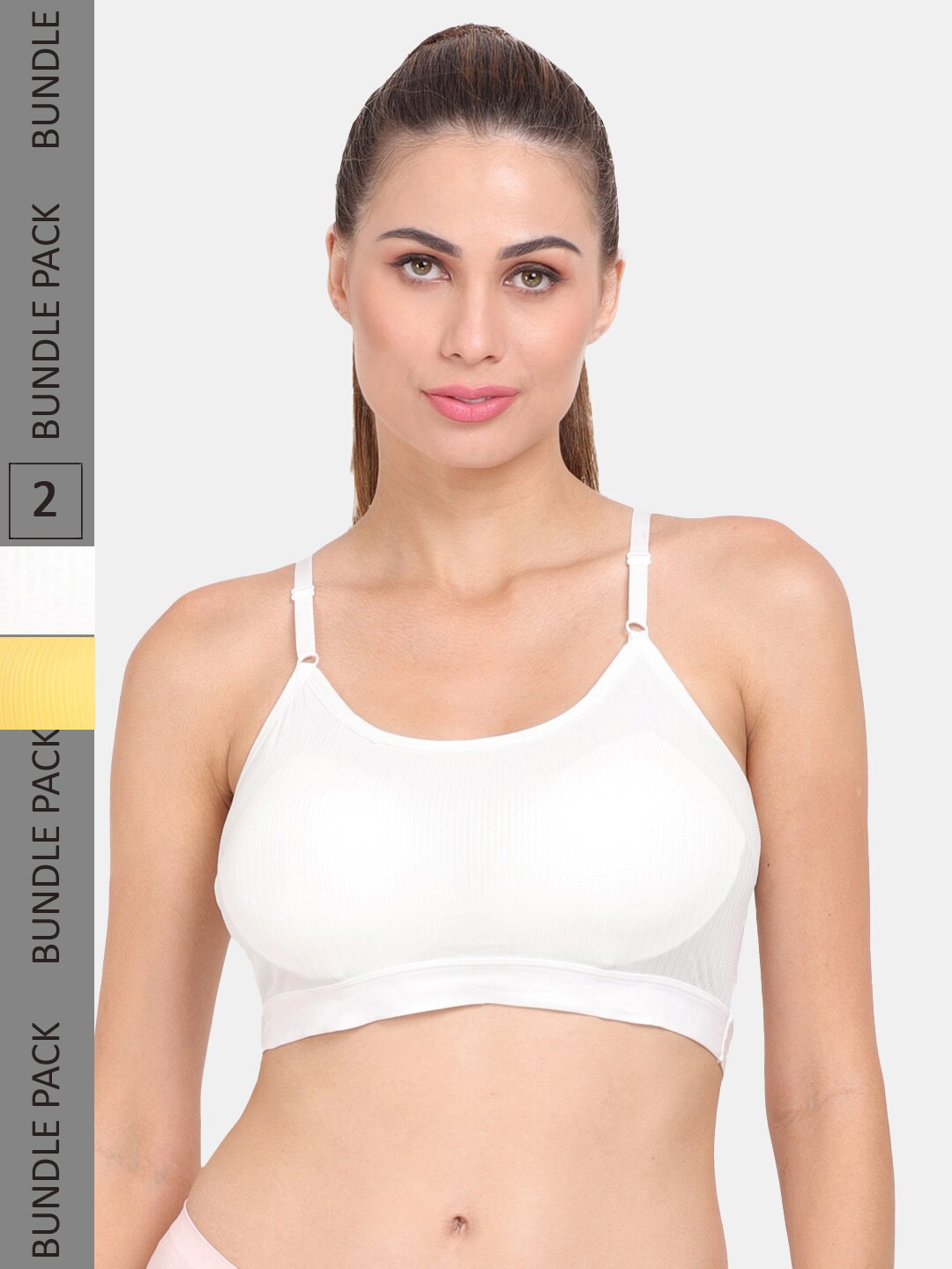 

Amour Secret Pack of 2 Lightly Padded Workout Bra, White