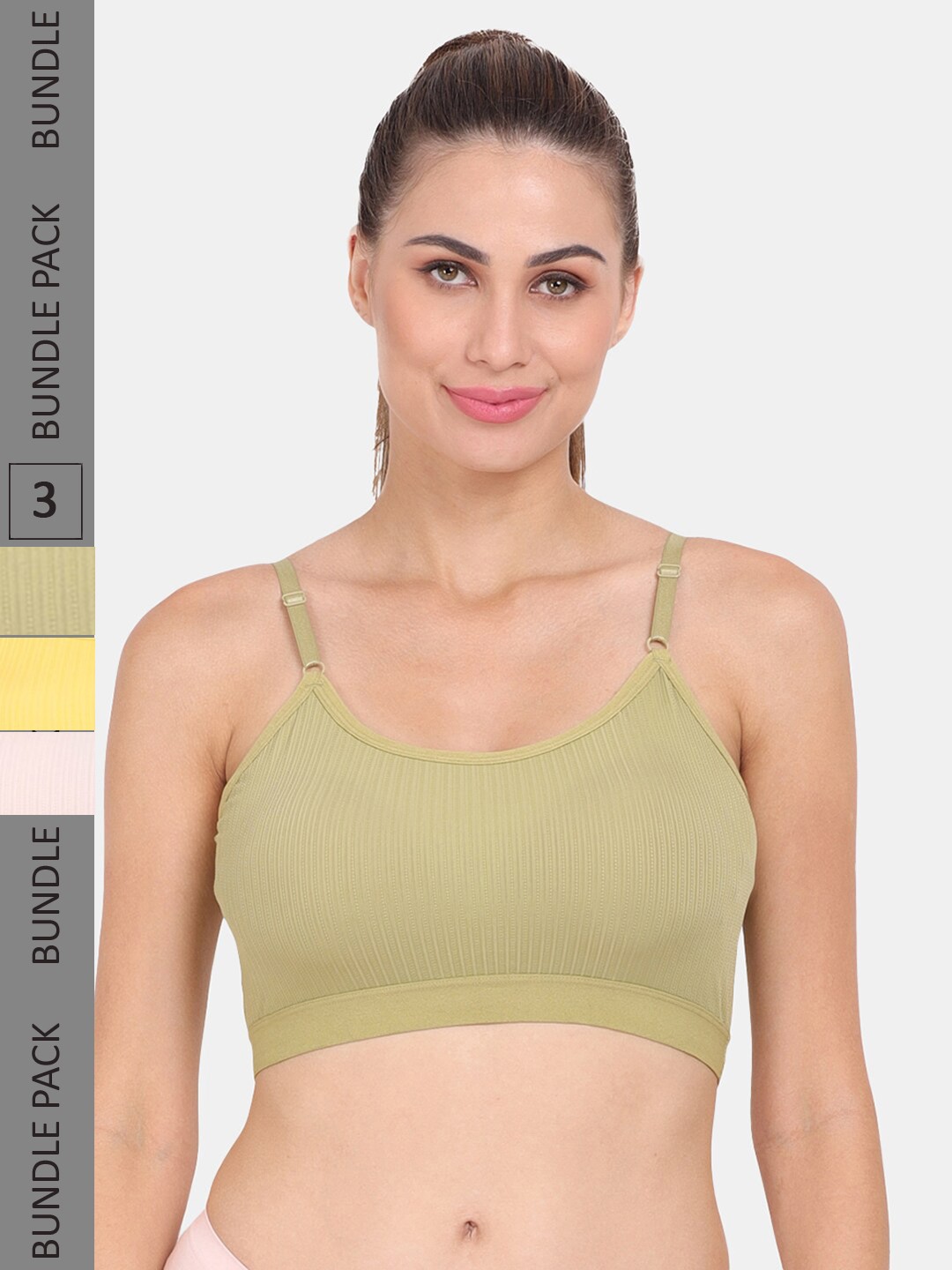 

Amour Secret Pack of 3 Lightly Padded Bra, Green