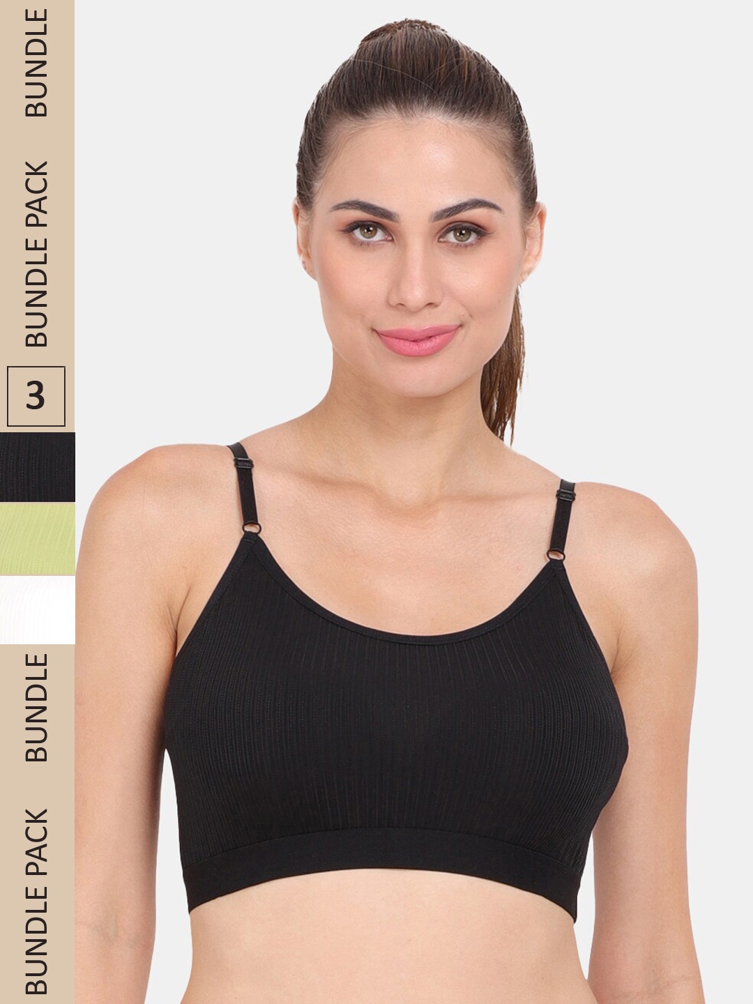 

Amour Secret Pack of 3 Lightly Padded Bra, Black