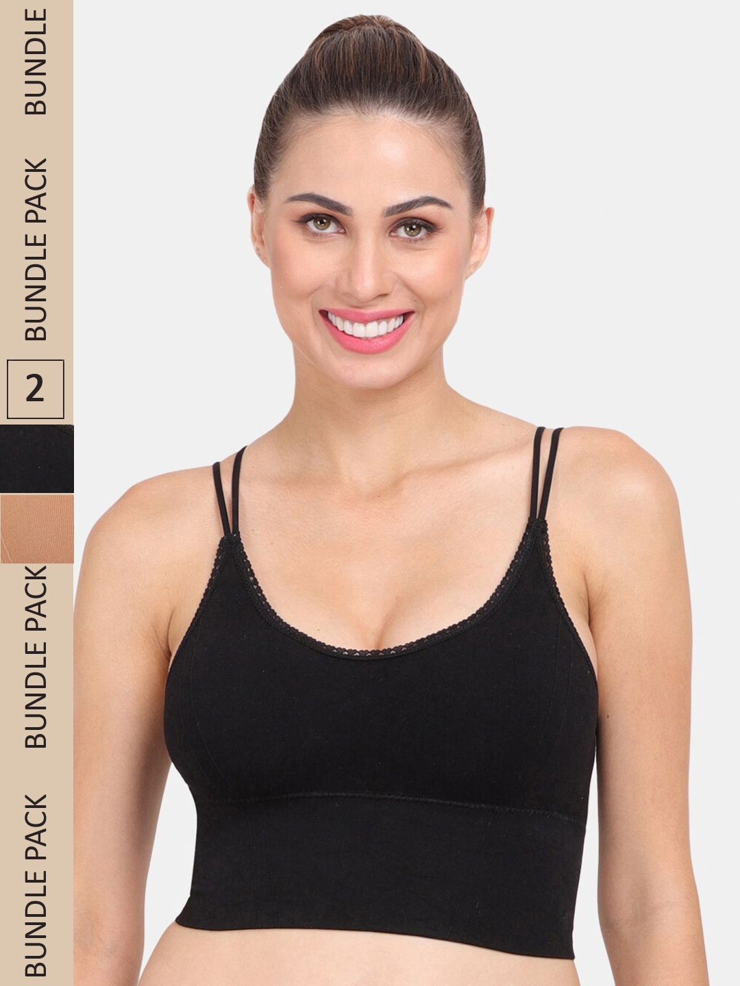 

Amour Secret Pack of 2 Lightly Padded Bra, Black