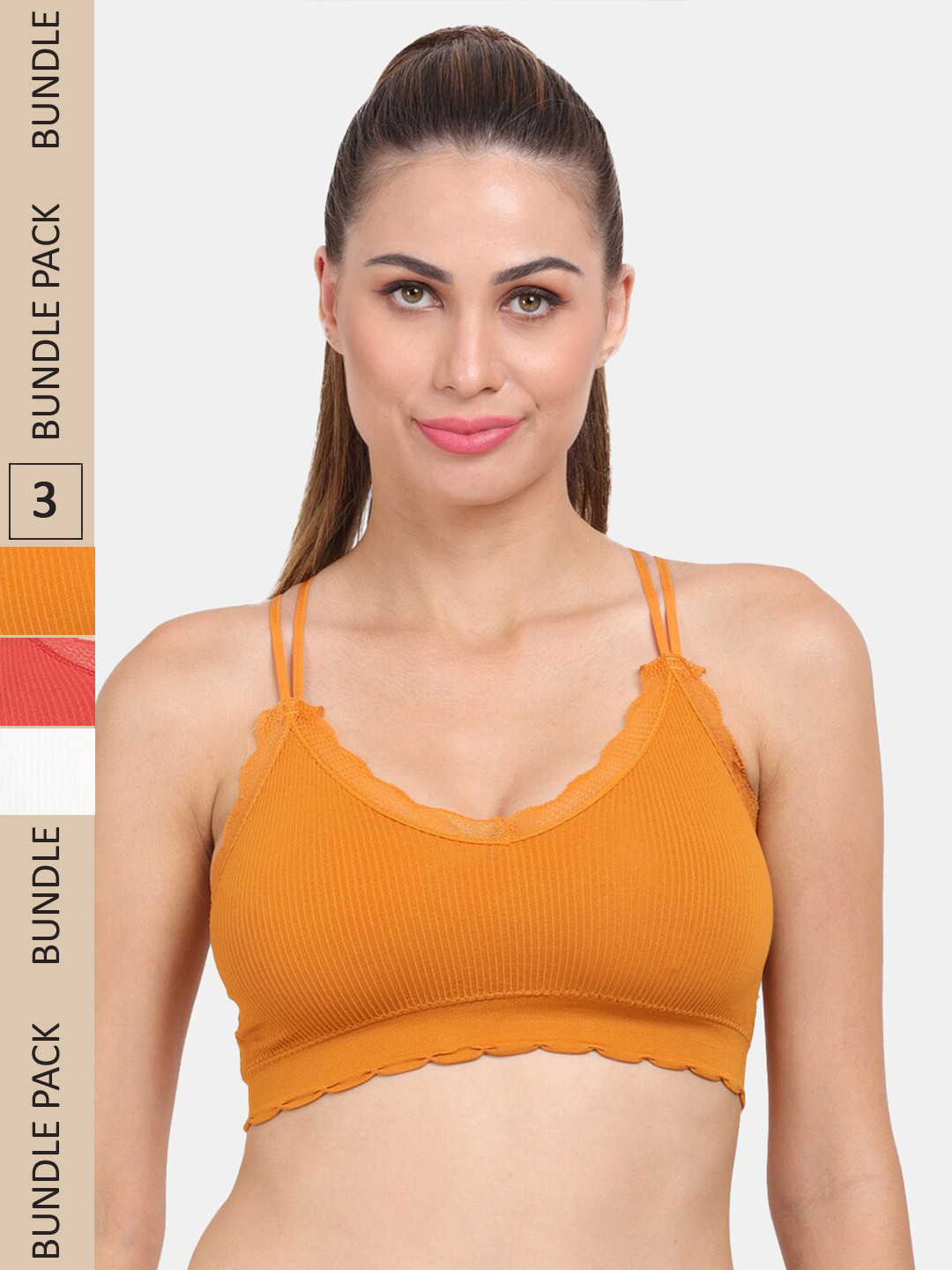 

Amour Secret Pack Of 3 Lightly Padded Bra, Orange