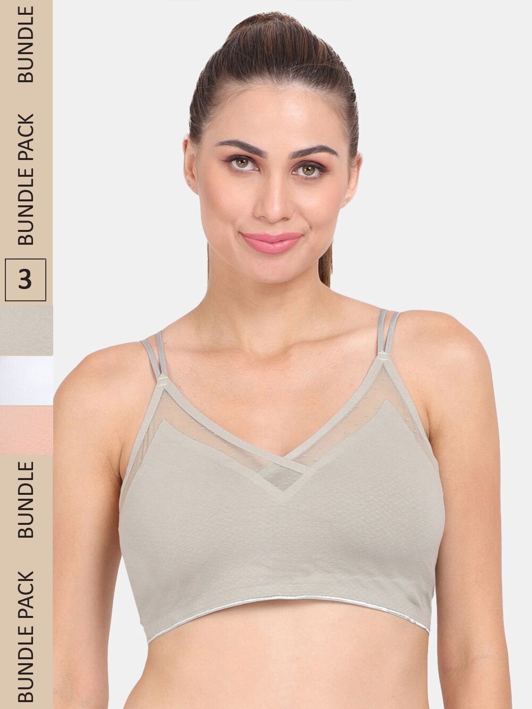 

Amour Secret Pack Of 3 Geometric Bra Lightly Padded, Green