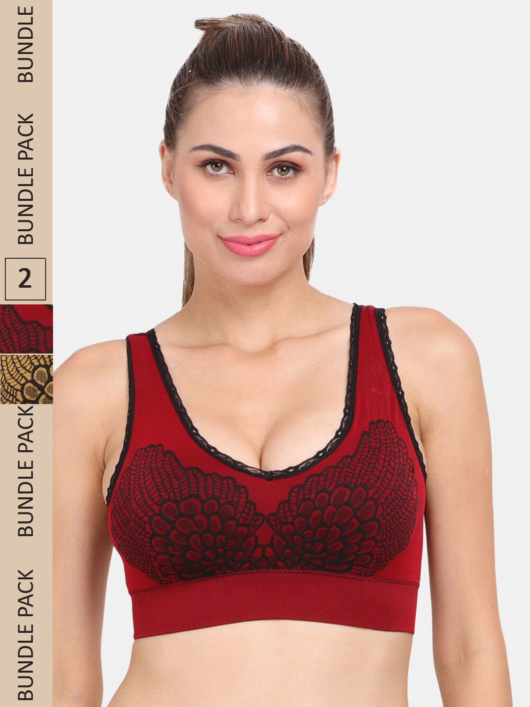 

Amour Secret Pack of 2 Anti-Odour Sports Bra - Lightly Padded, Red