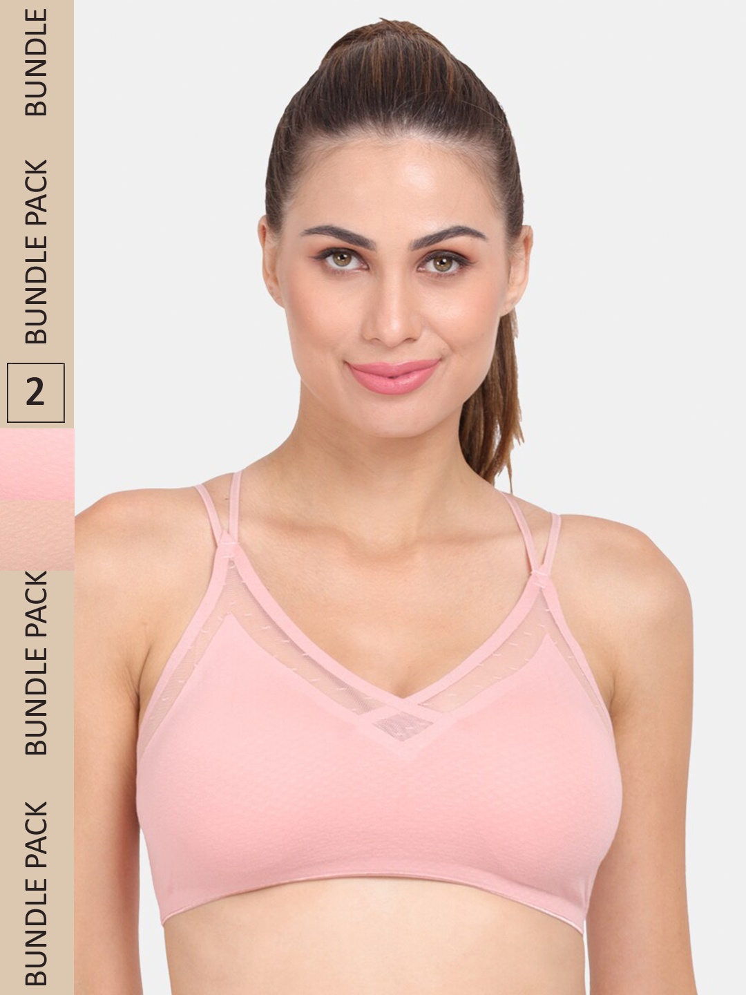

Amour Secret Pack of 2 Lightly Padded Bra, Peach