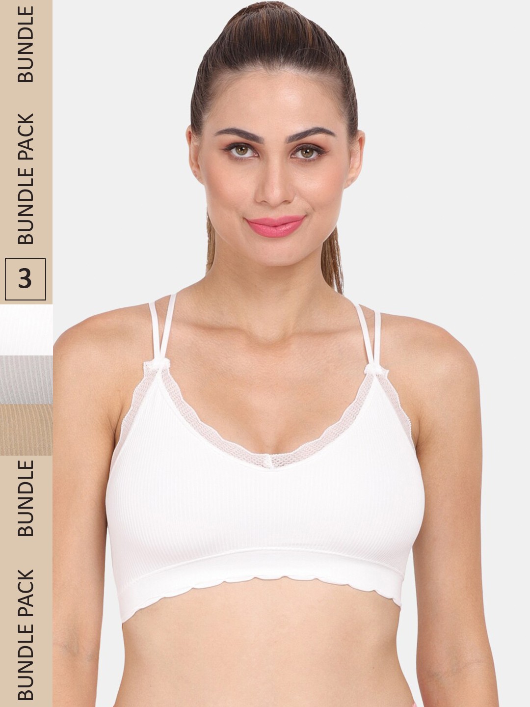 

Amour Secret Pack Of 3 Lightly Padded Anti Odour Sports Bra, Grey