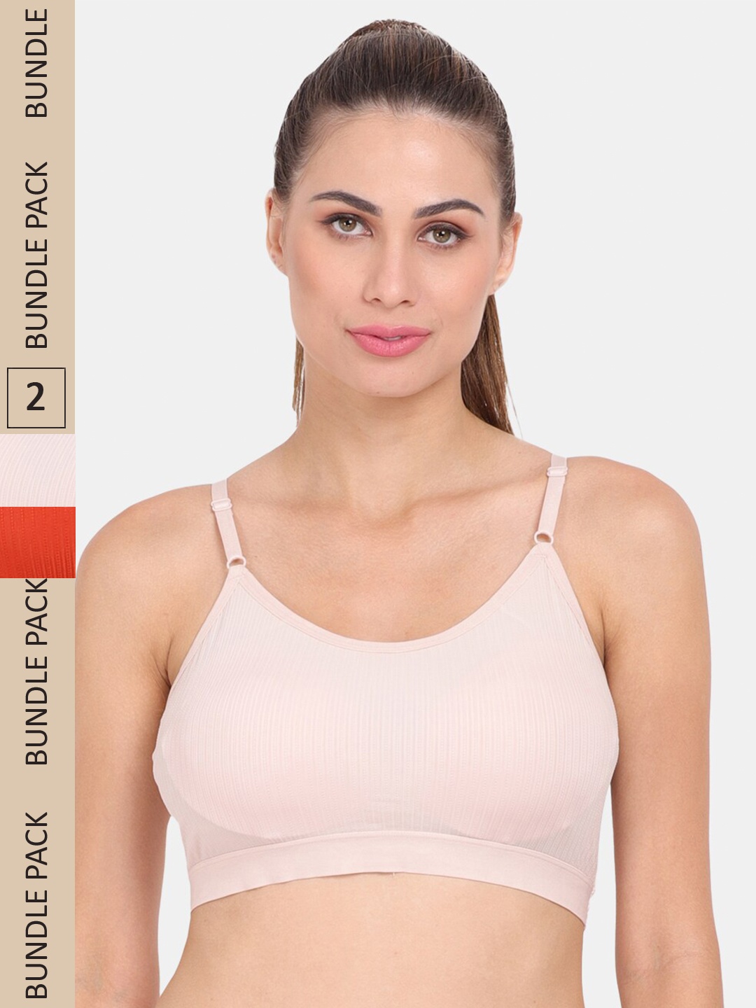 

Amour Secret Pack of 2 Lightly Padded Anti-Odour Sports Bra, Pink