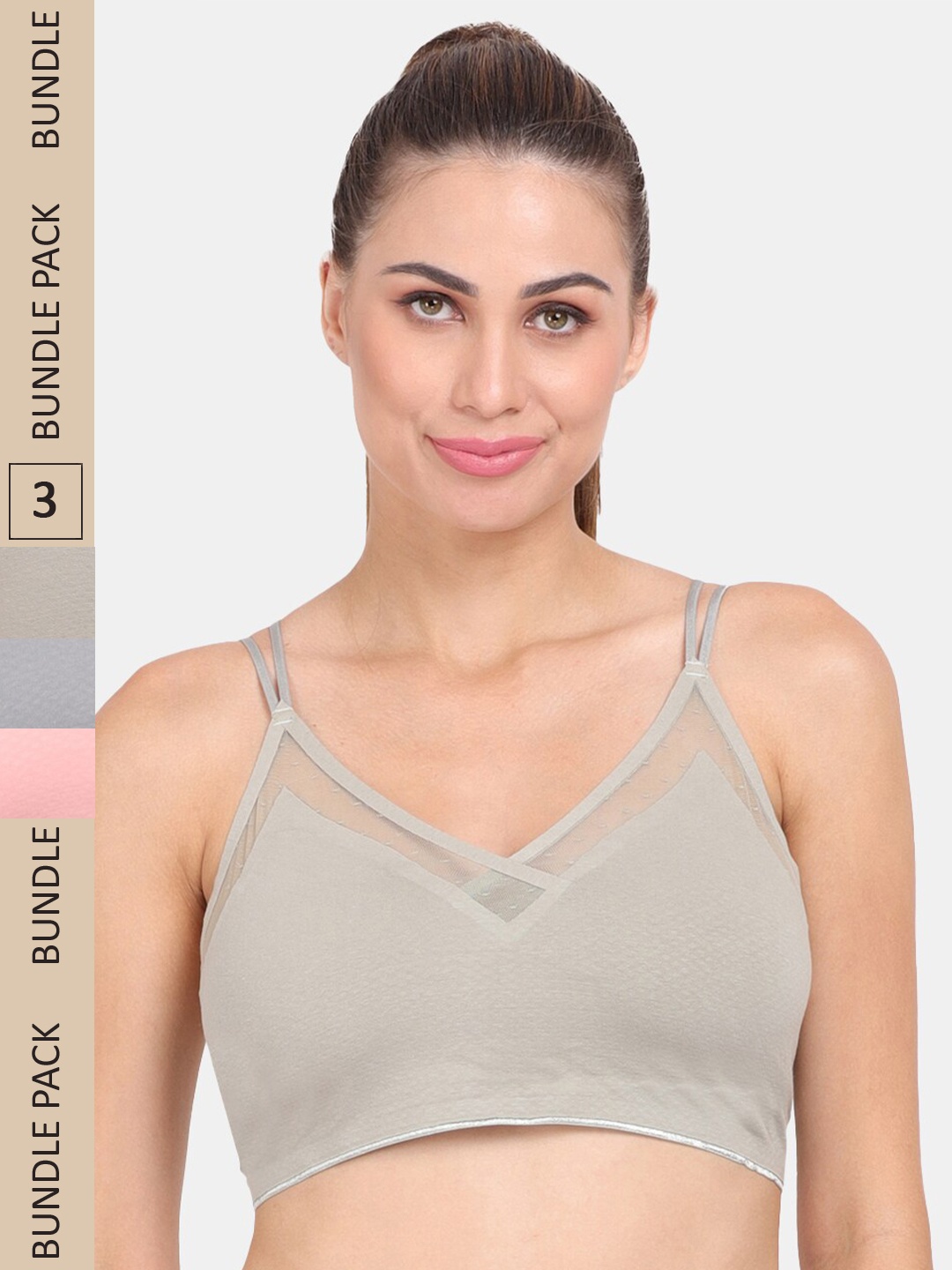 

Amour Secret Pack of 3 Lightly Padded Sports Bra, Green