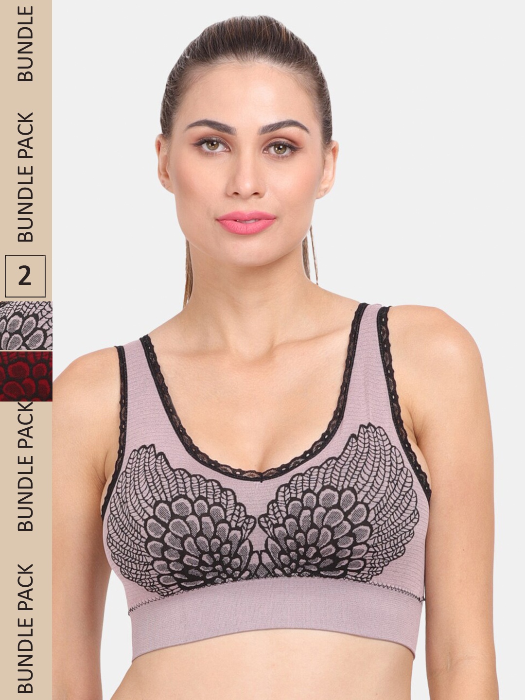 

Amour Secret Pack of 2 Lightly Padded Sports Bra, Red