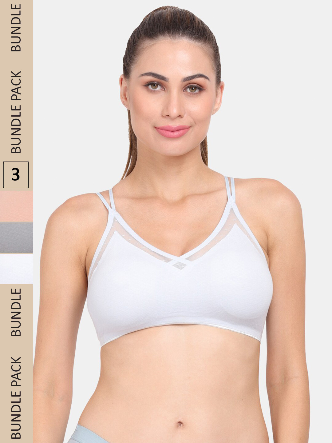 

Amour Secret Pack Of 3 Lightly Padded Bra, Grey