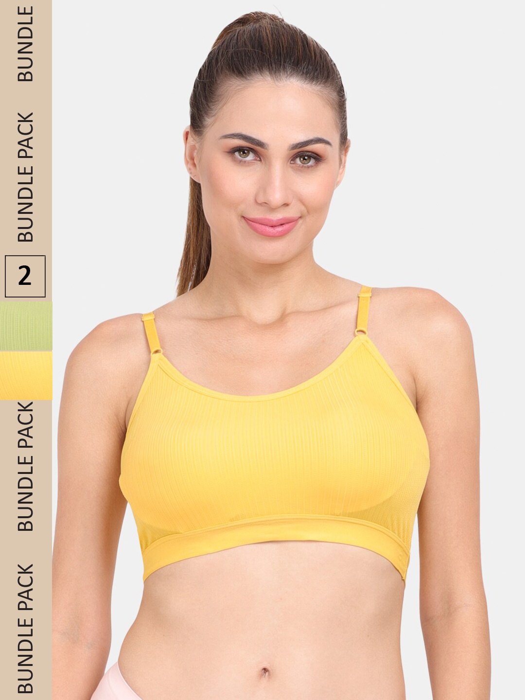 

Amour Secret Pack of 2 Anti-Odour Sports Bra - Lightly Padded, Lime green