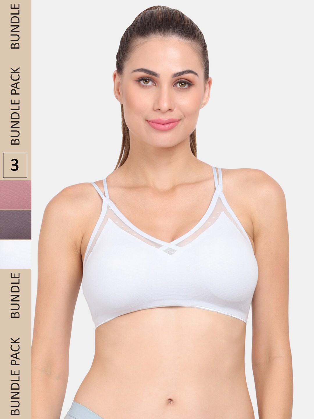 

Amour Secret Pack of 3 Anti-Odour Sports Bra - Lightly Padded, Grey