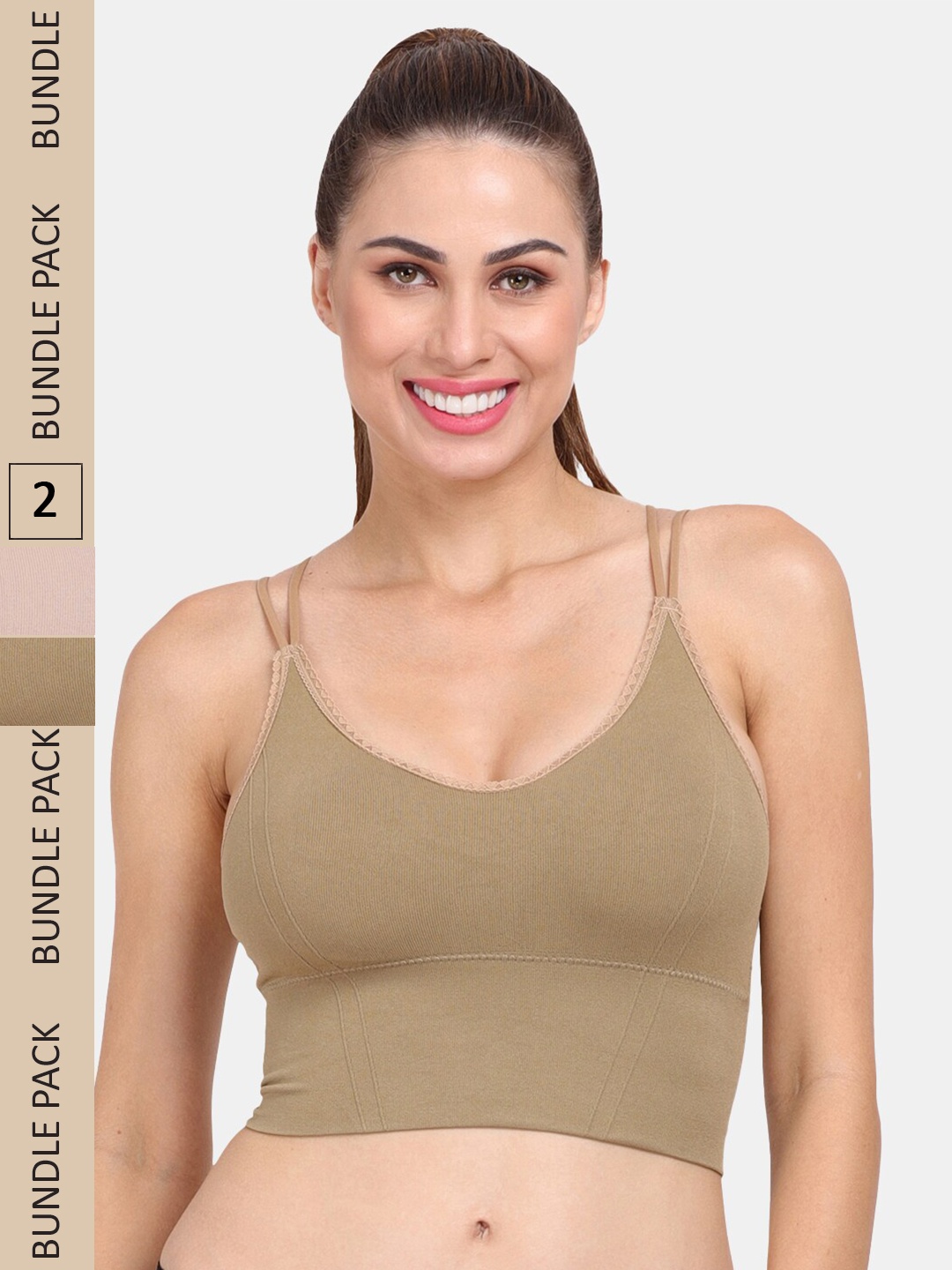 

Amour Secret Pack of 2 Anti-Odour Sports Bra - Lightly Padded, Olive