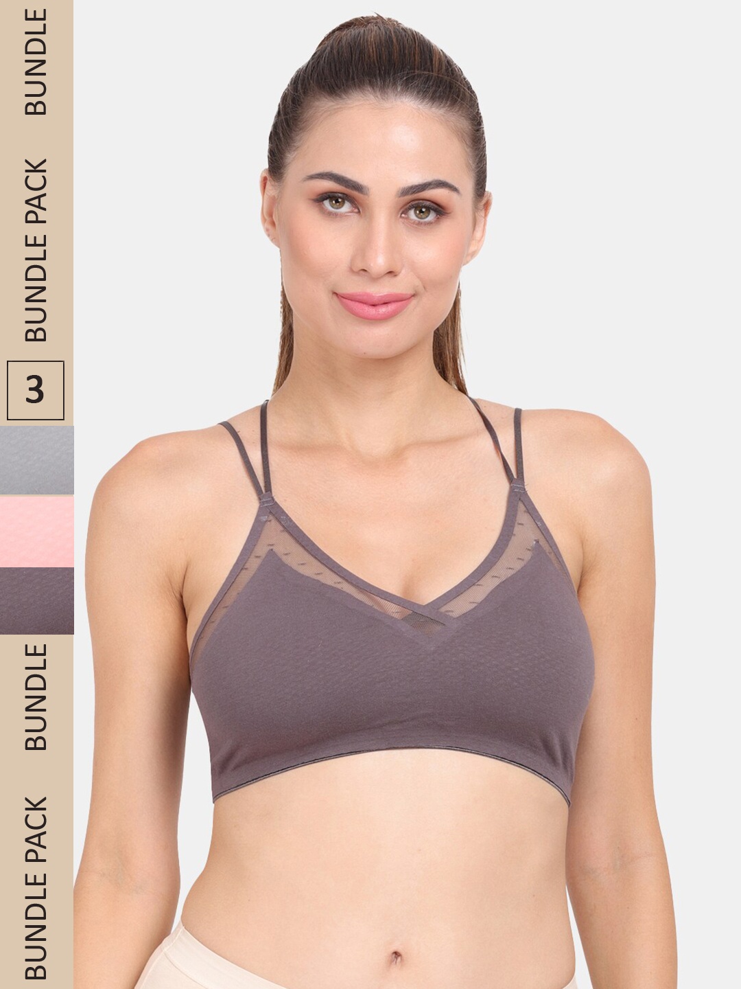 

Amour Secret Pack of 3 Anti-Odour Sports Bra - Lightly Padded, Pink