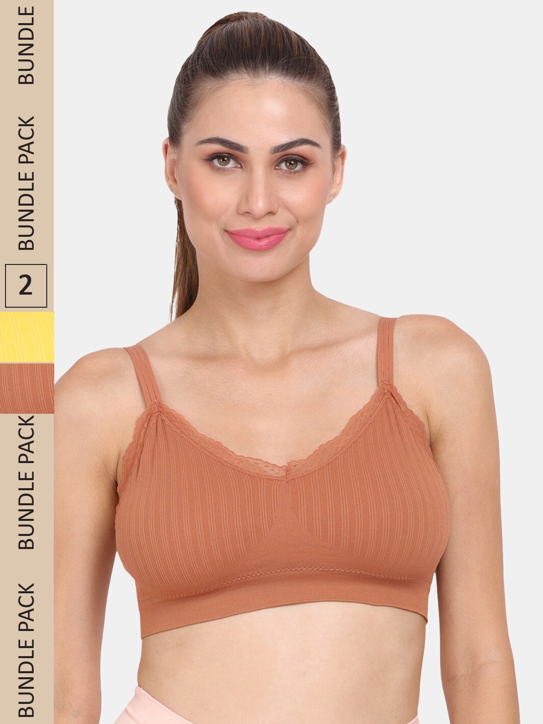 

Amour Secret Pack of 2 Anti-Odour Sports Bra - Lightly Padded, Brown