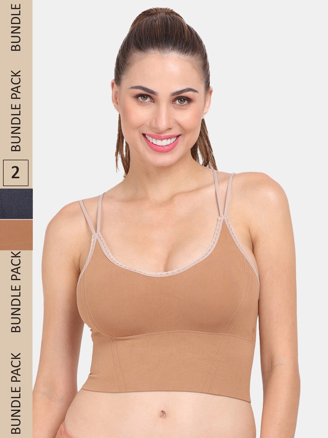 

Amour Secret Pack of 2 Anti-Odour Sports Bra - Lightly Padded, Brown