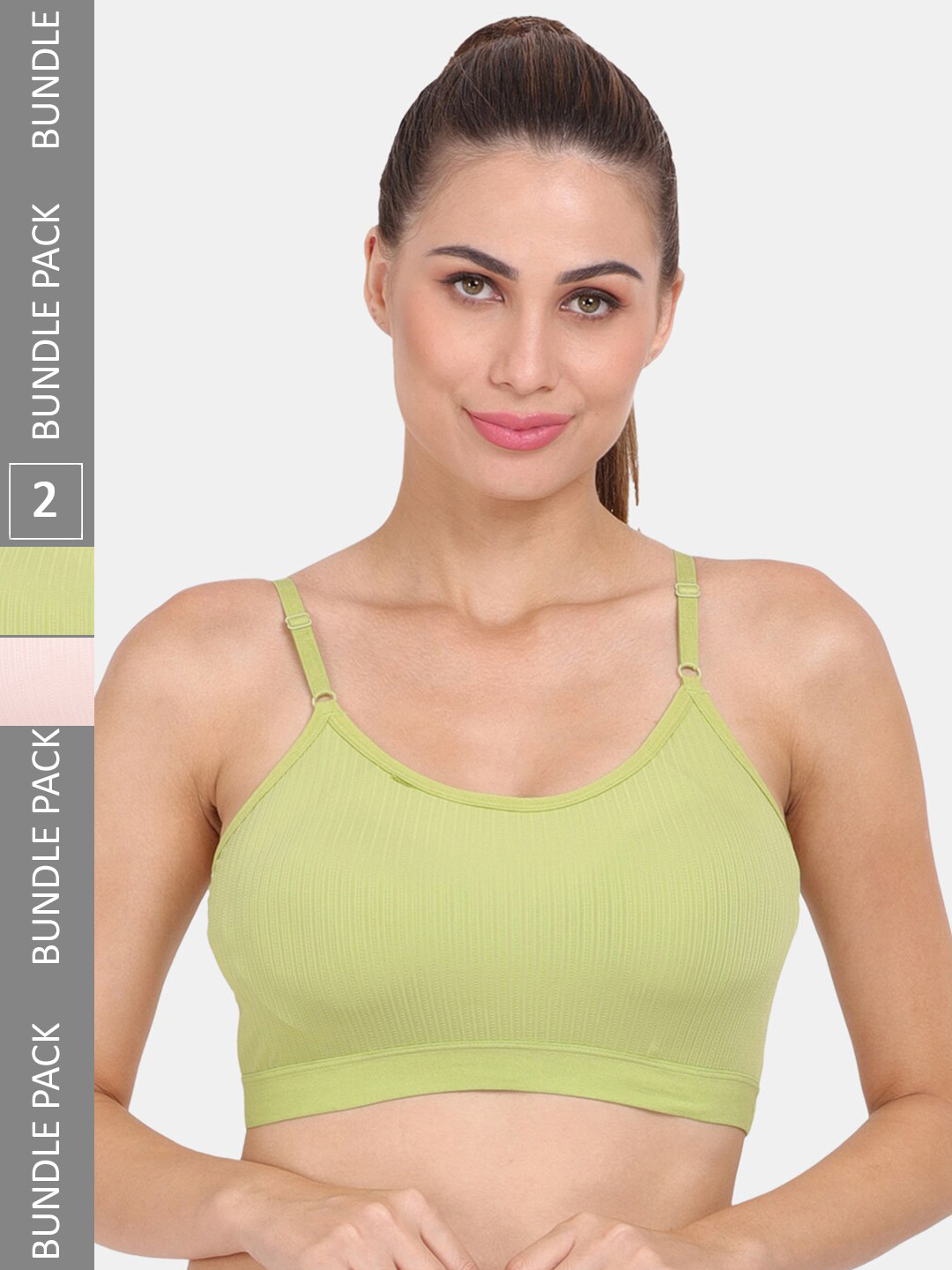 

Amour Secret Pack of 2 Green & Pink Bra Lightly Padded