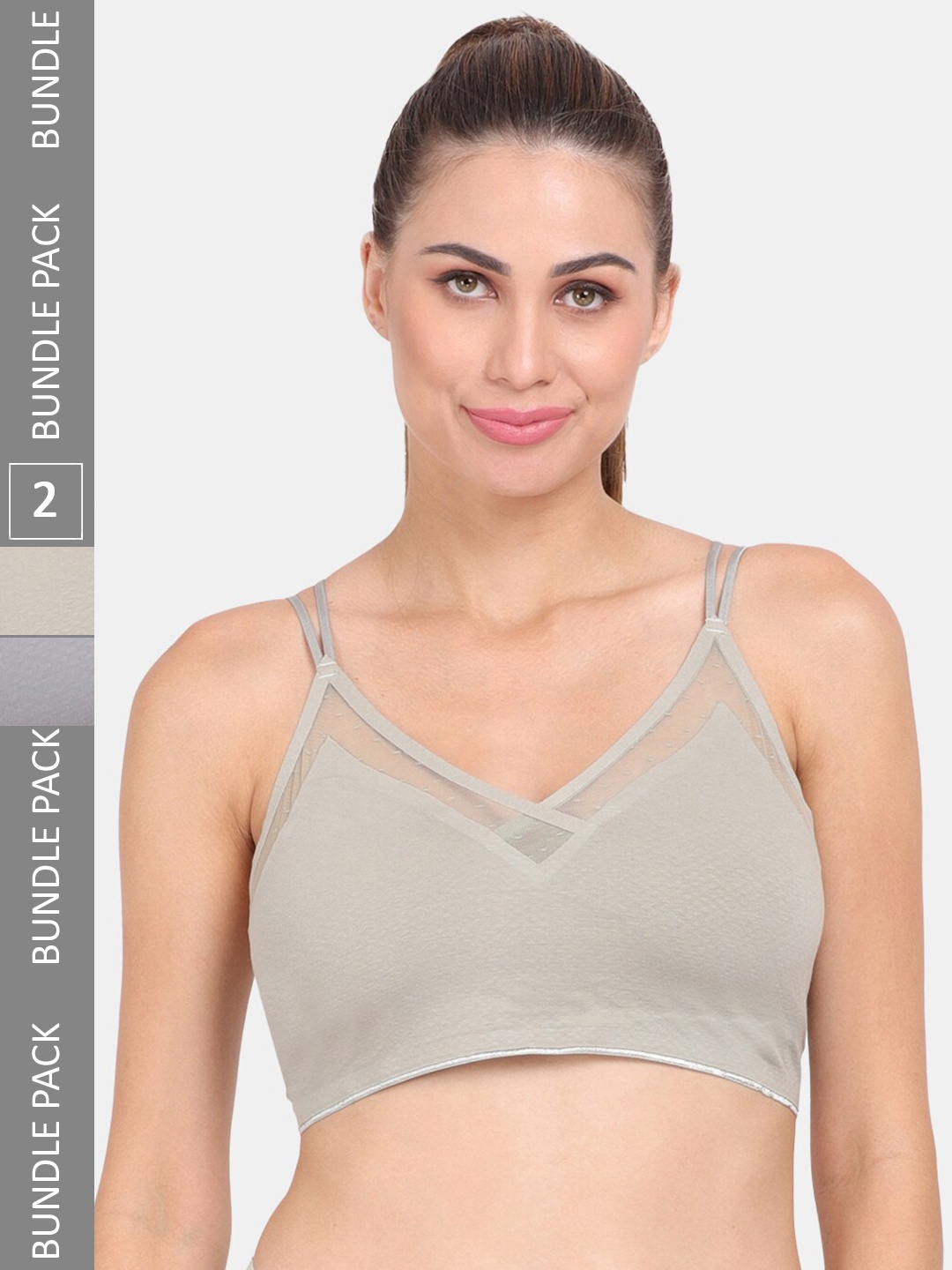 

Amour Secret Pack of 2 Lightly Workout Bra, Grey