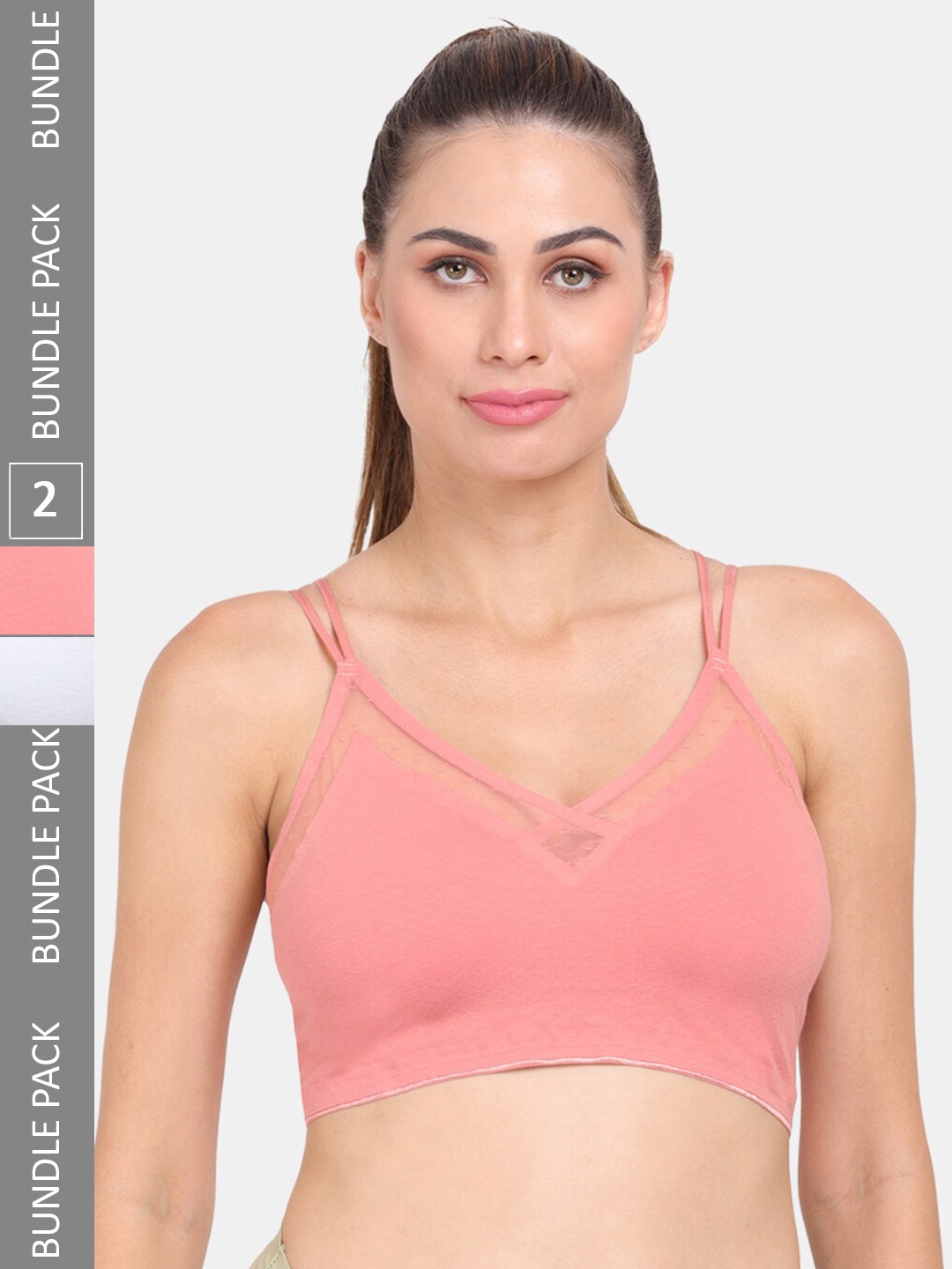 

Amour Secret Pack of 2 Lightly Padded Workout Bra, Coral