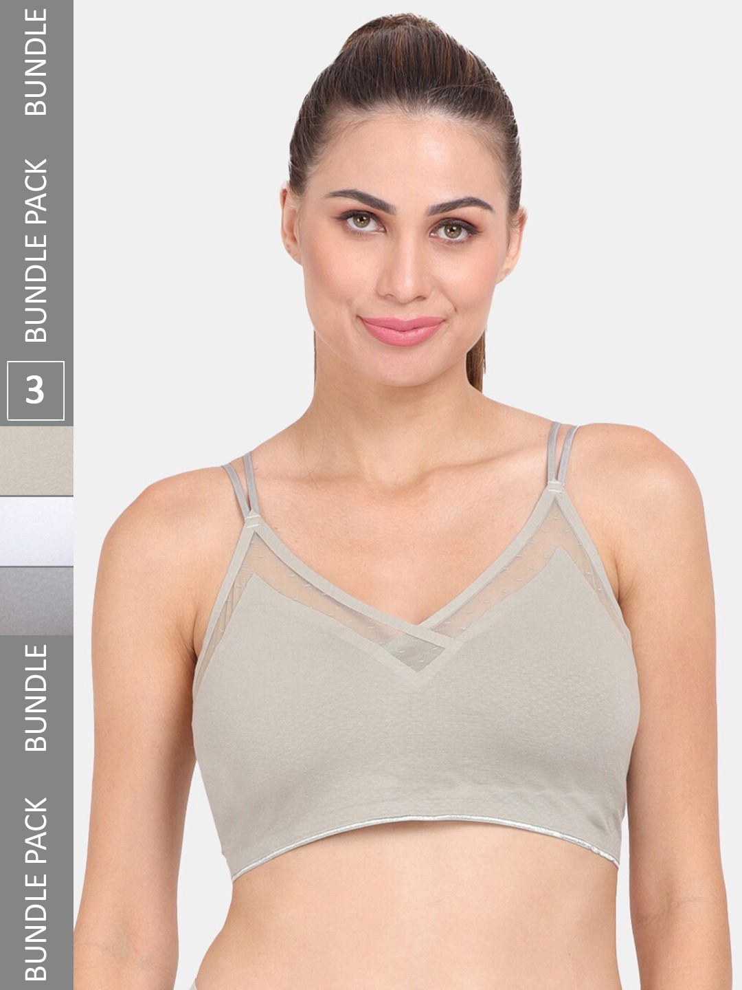 

Amour Secret Pack of 3 Lightly Padded Workout Bra, Green
