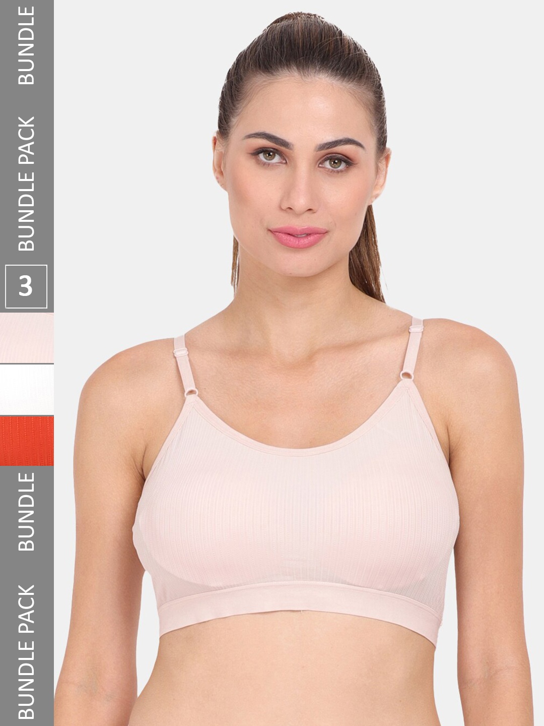 

Amour Secret Pack of 3 Lightly Padded Workout Bra, Pink