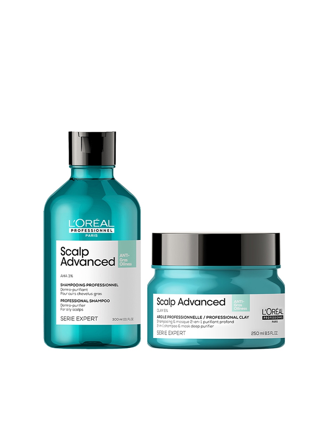 

LOreal Professionnel Set of Serie Expert Advanced Anti Oiliness Shampoo+ Mask with Keratin, Blue