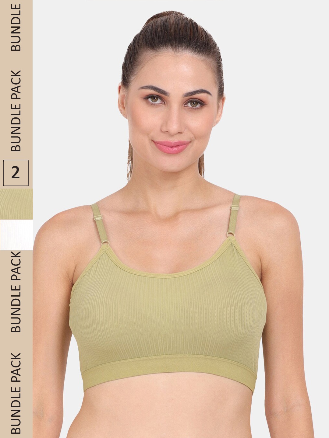 

Amour Secret Pack of 2 Lightly Padded Sports Bra, White