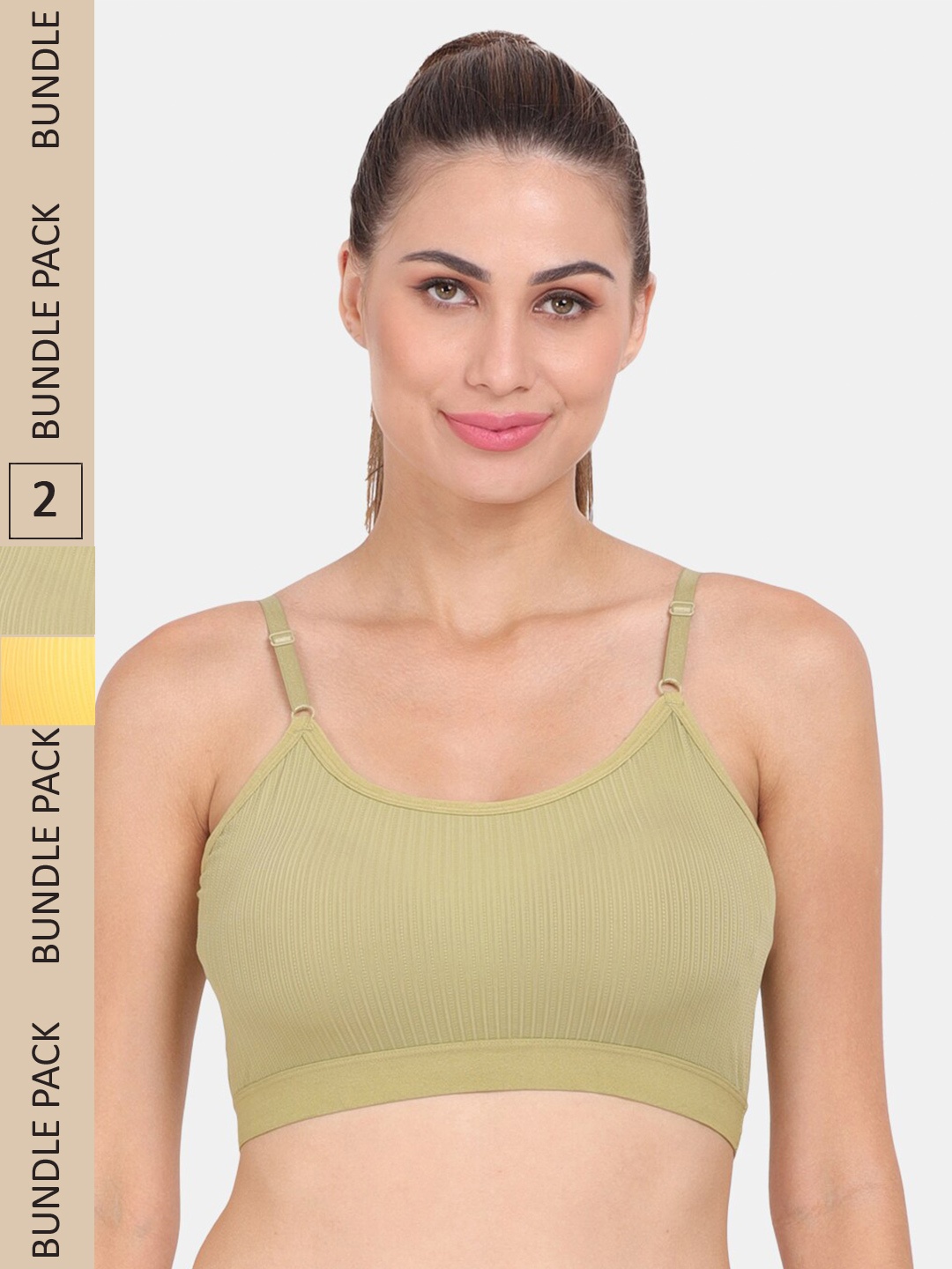 

Amour Secret Pack of 2 Lightly Padded Sports Bra, Green
