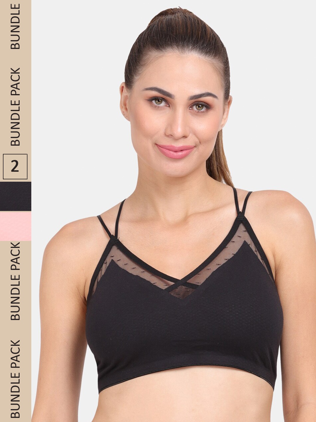

Amour Secret Pack of 2 Lightly Padded Sports Bra, Pink