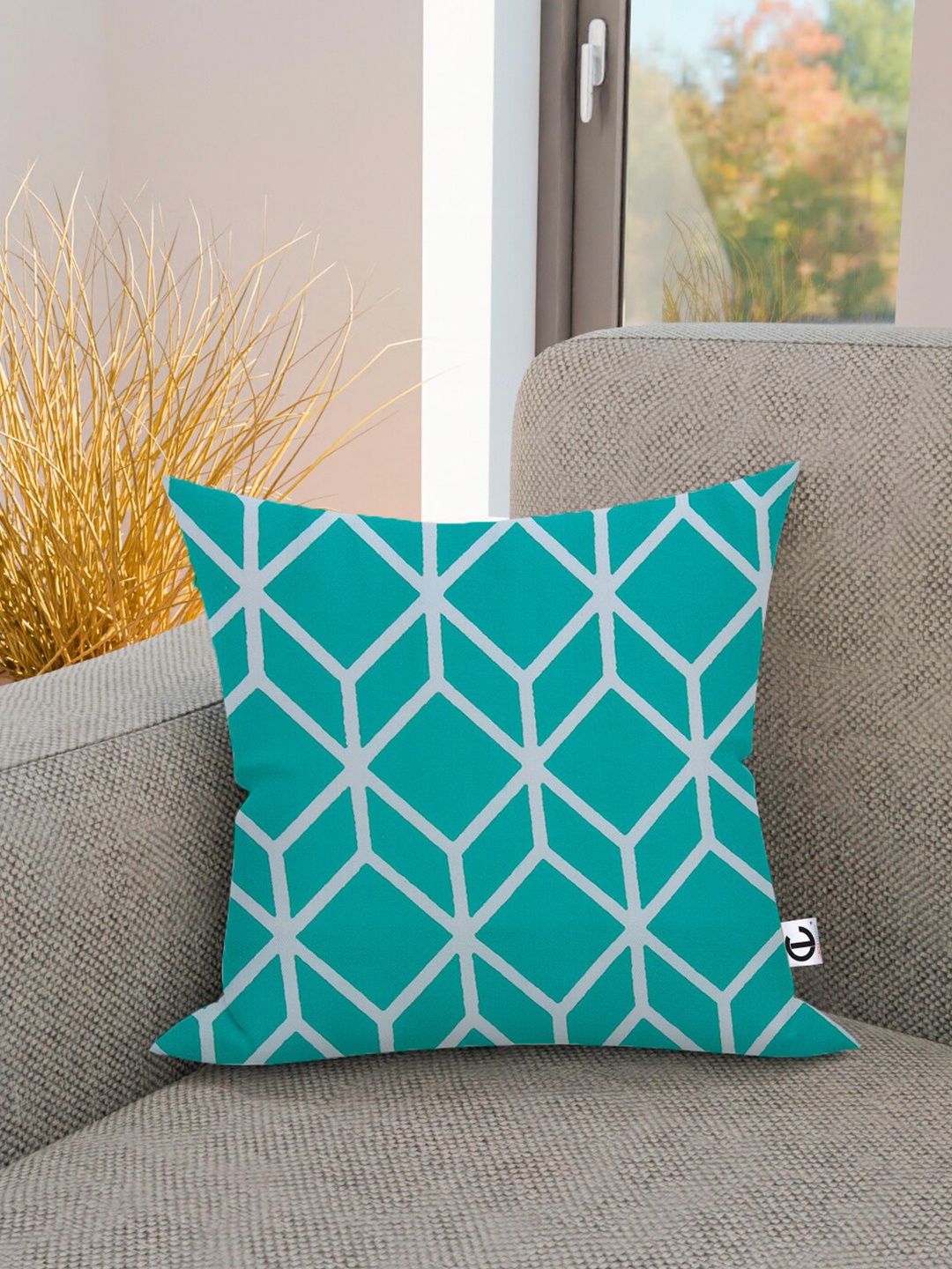 

CURIOUS LIFESTYLE Blue & White Geometric Rectangle Cushion Covers