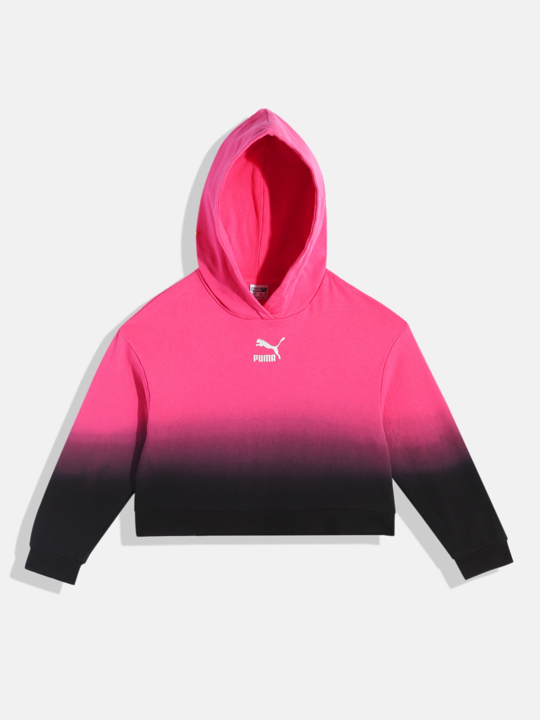 

Puma Girls Colourblocked Cotton Hooded Sweatshirt, Pink