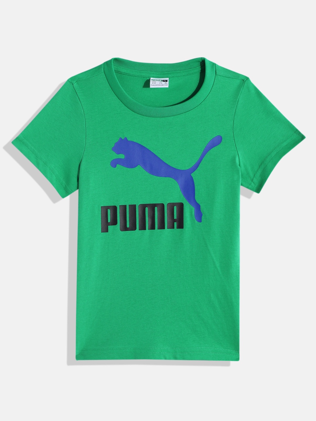 

Puma Boys Brand Logo Printed Classics Pure Cotton Regular fit T-shirt, Green