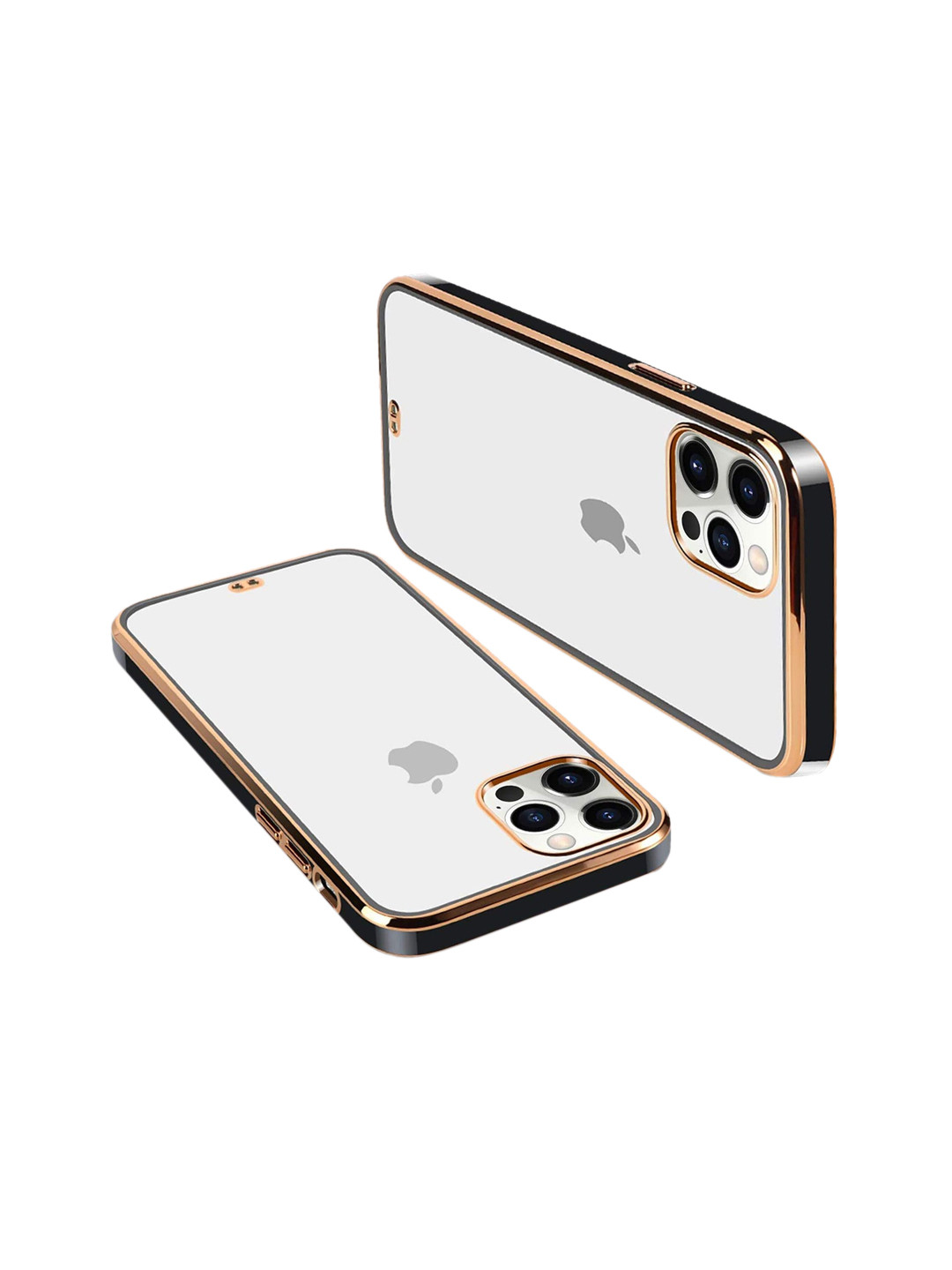 

Karwan Black and Gold Toned Squareplatting iPhone 13 Pro Max Mobile Phone Case