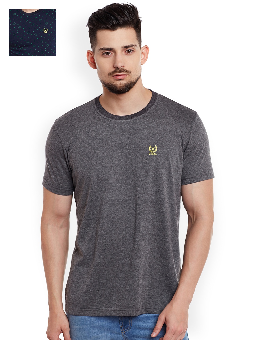 

MACK Pack of 2 Pure Cotton T-shirts, Grey