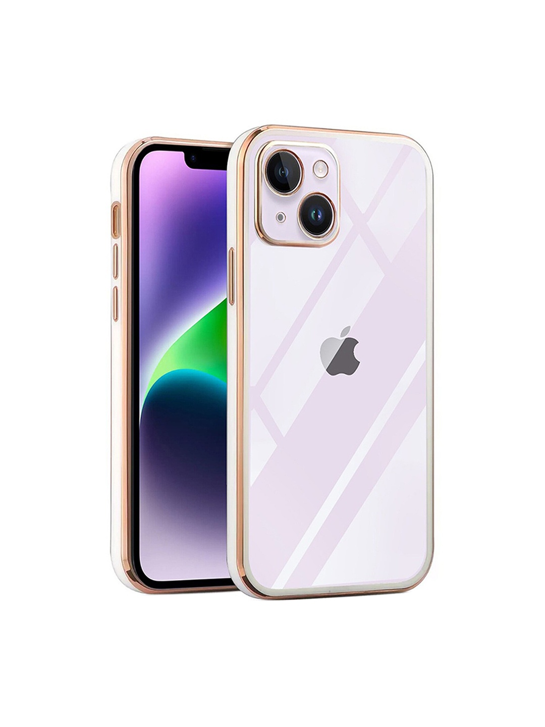 

Karwan Square Platting iPhone 14 Plus Mobile Phone Case, White