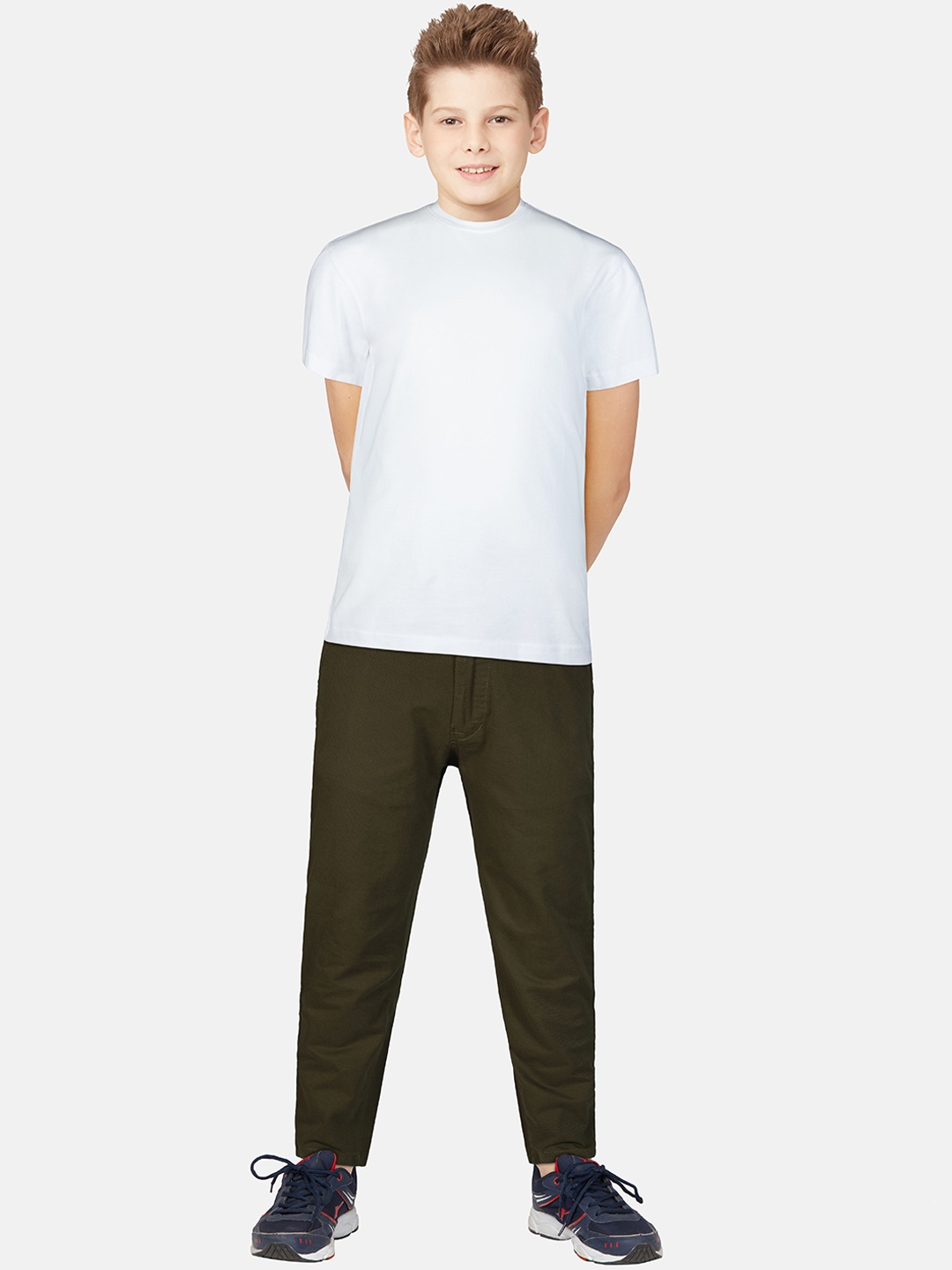 

Gini and Jony Boys Cotton Chinos Trousers, Olive