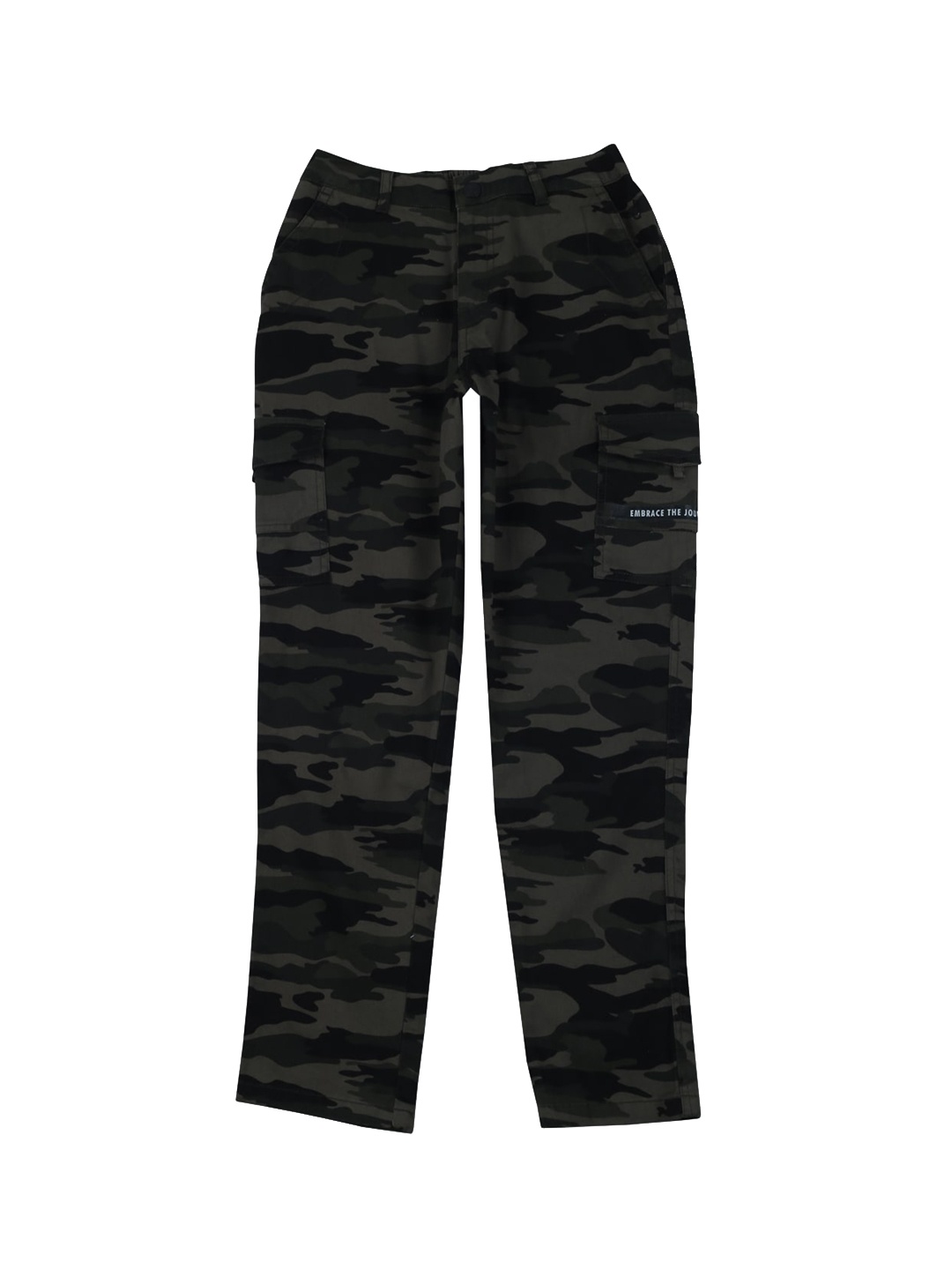 

Gini and Jony Boys Camouflage Printed Cotton Trousers, Black