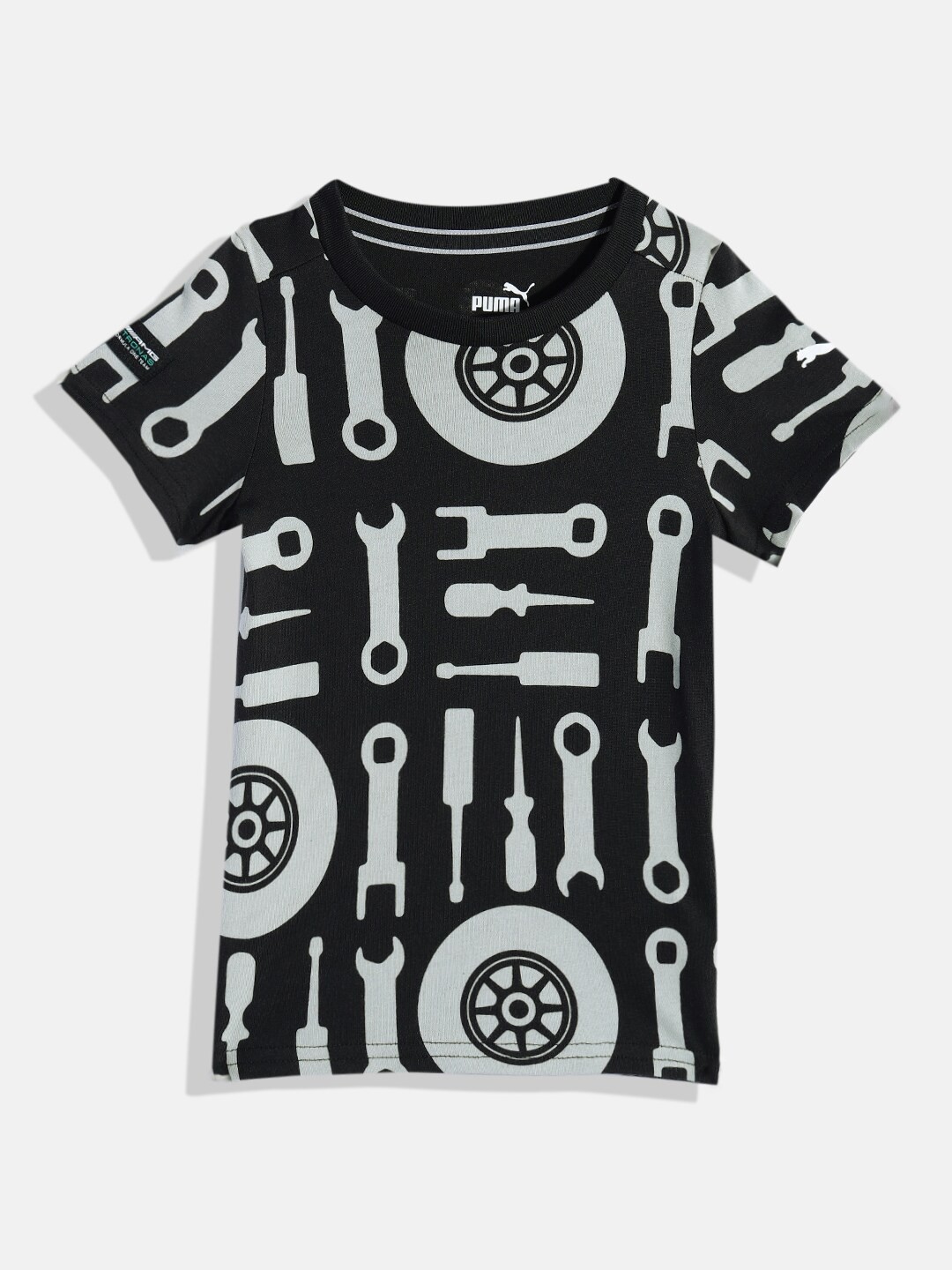 

PUMA Motorsport Kids Mercedes AMG Petronas Printed Regular Fit Pure Cotton T-shirt, Black